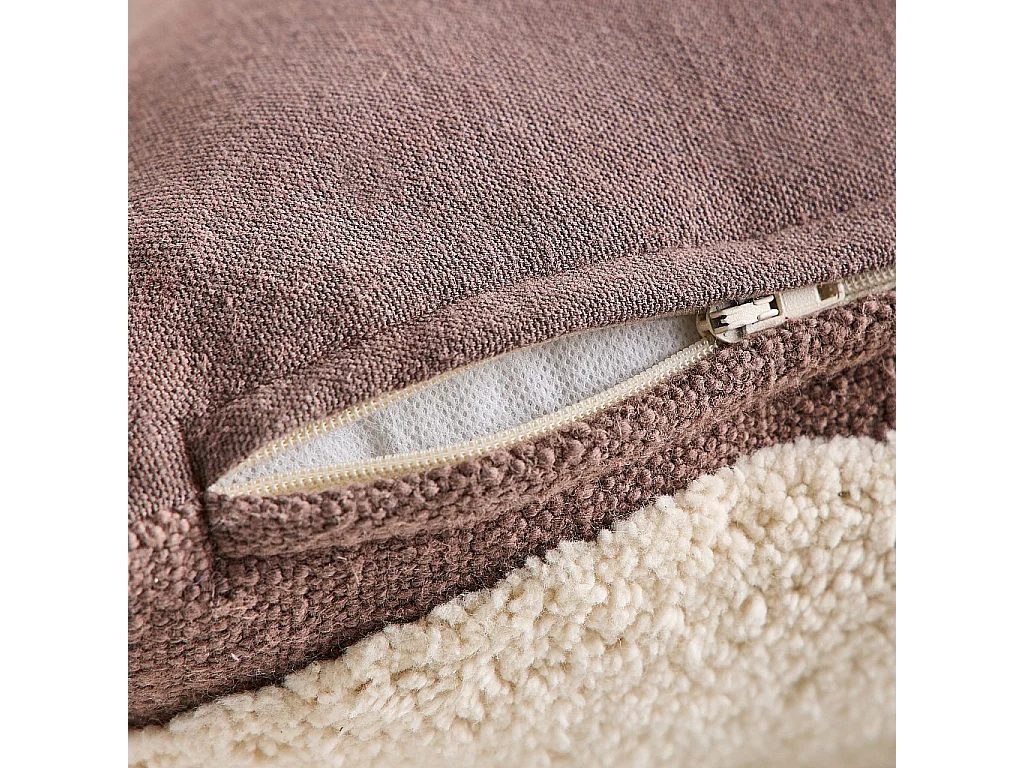 Habitat - Coussin tufté en coton - 45 x 45 cm - Brun - Anouk