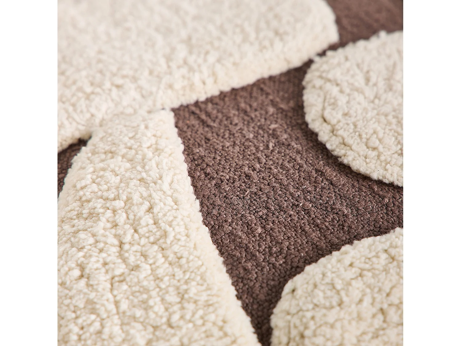 Habitat - Coussin tufté en coton - 45 x 45 cm - Brun - Anouk