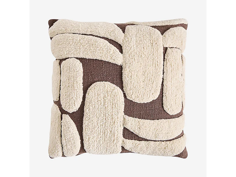 Habitat - Coussin tufté en coton - 45 x 45 cm - Brun - Anouk