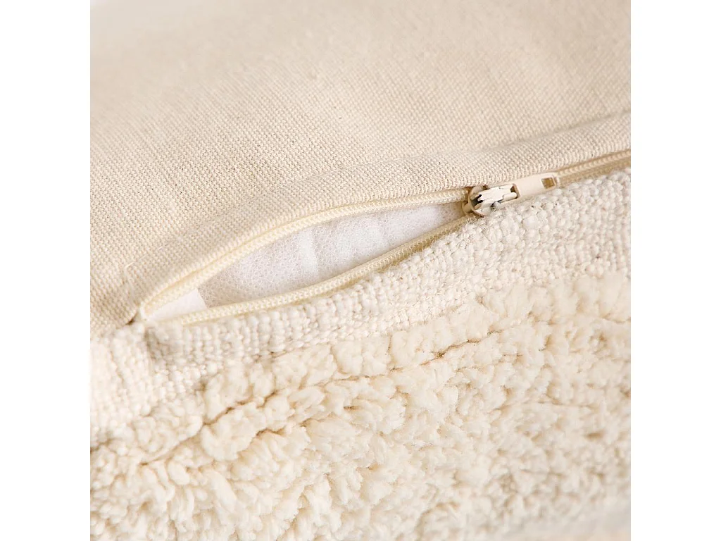 Habitat - Coussin tufté en coton - 45 x 45 cm - Écru - Anouk