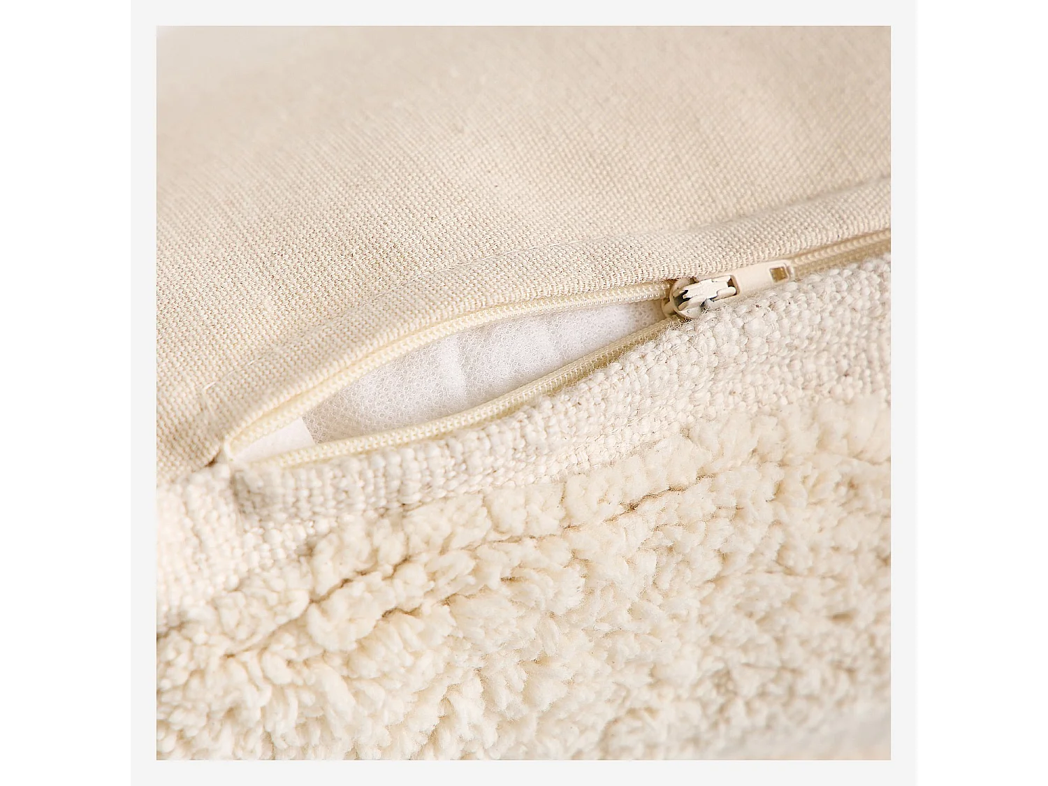 Habitat - Coussin tufté en coton - 45 x 45 cm - Écru - Anouk