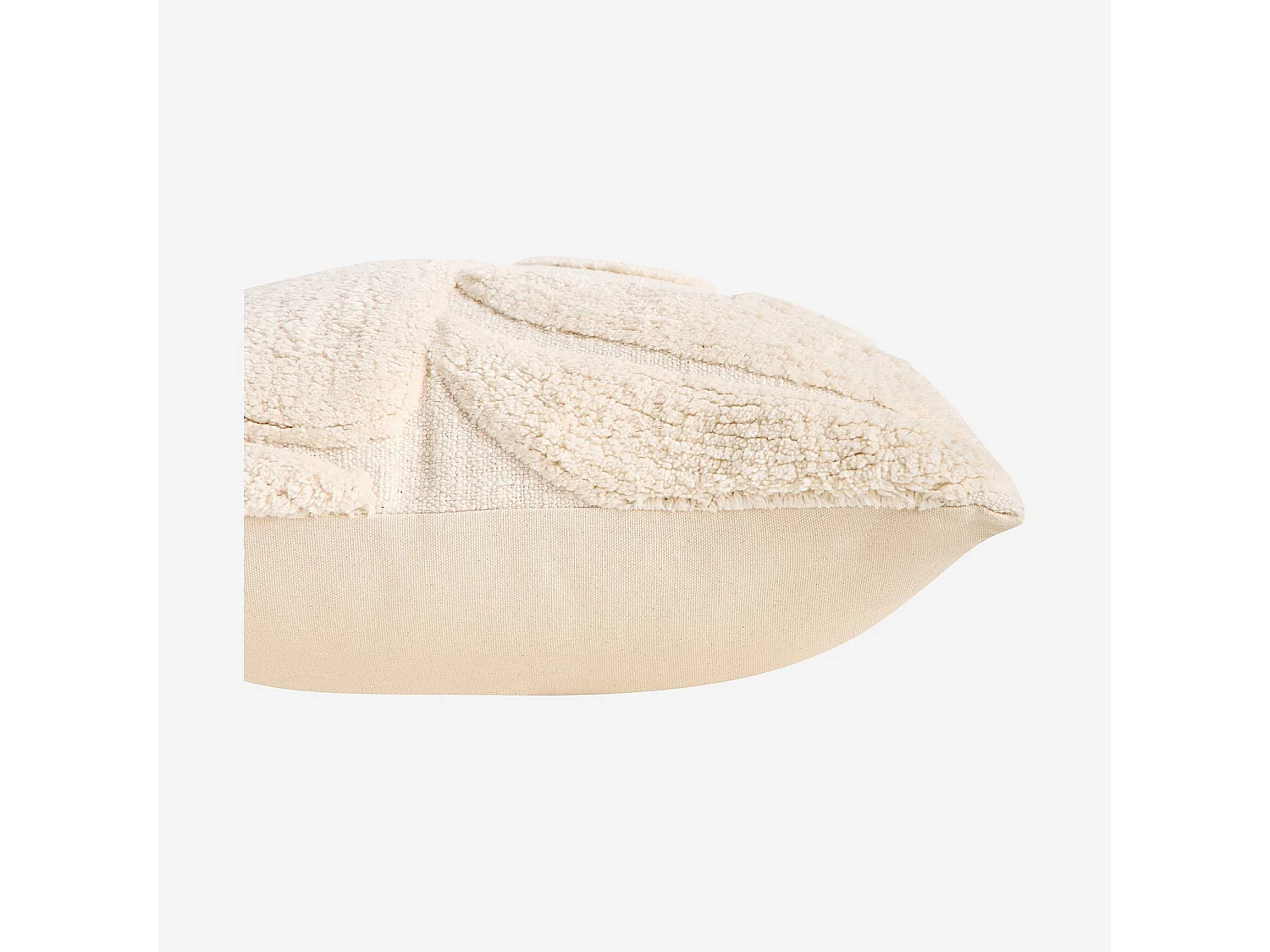 Coussin tufté en coton - 45 x 45 cm - Écru