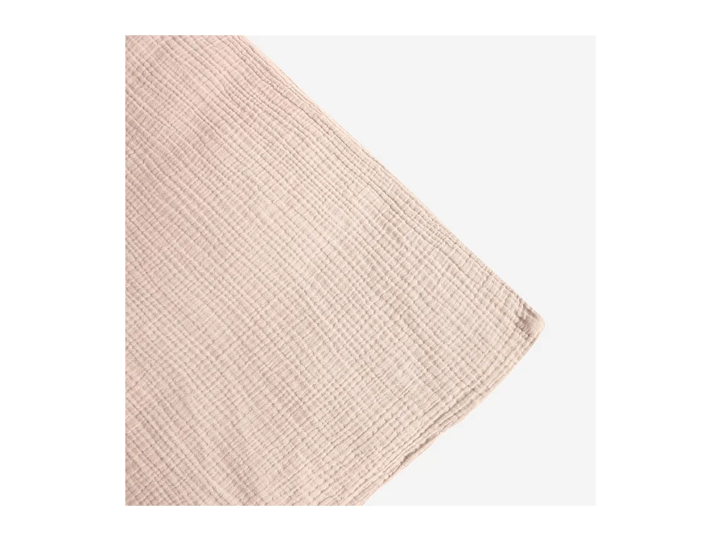 Habitat - Housse de couette en double gaze de coton - 260 x 240 cm - Rose poudré - Arielle