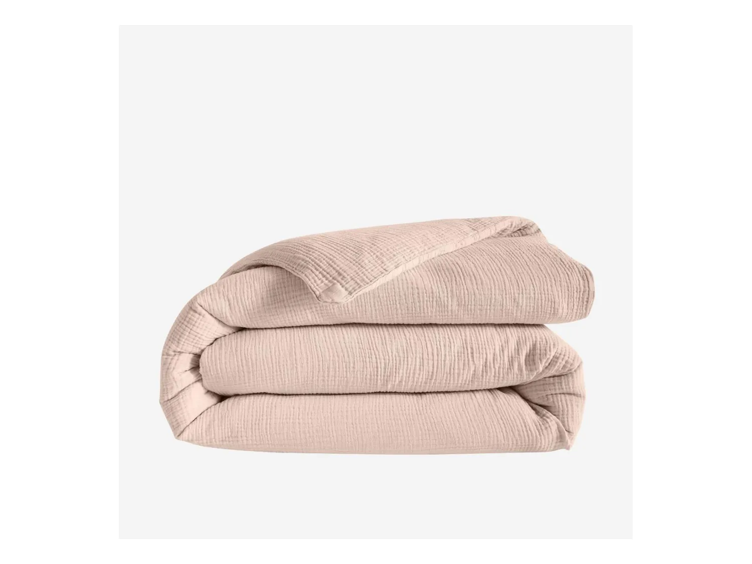 Habitat - Housse de couette en double gaze de coton - 260 x 240 cm - Rose poudré - Arielle