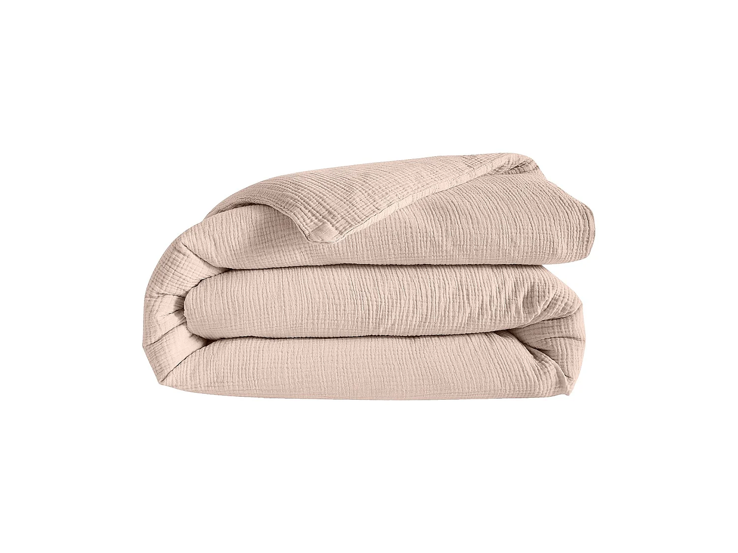 Habitat - Housse de couette en double gaze de coton - 260 x 240 cm - Rose poudré - Arielle