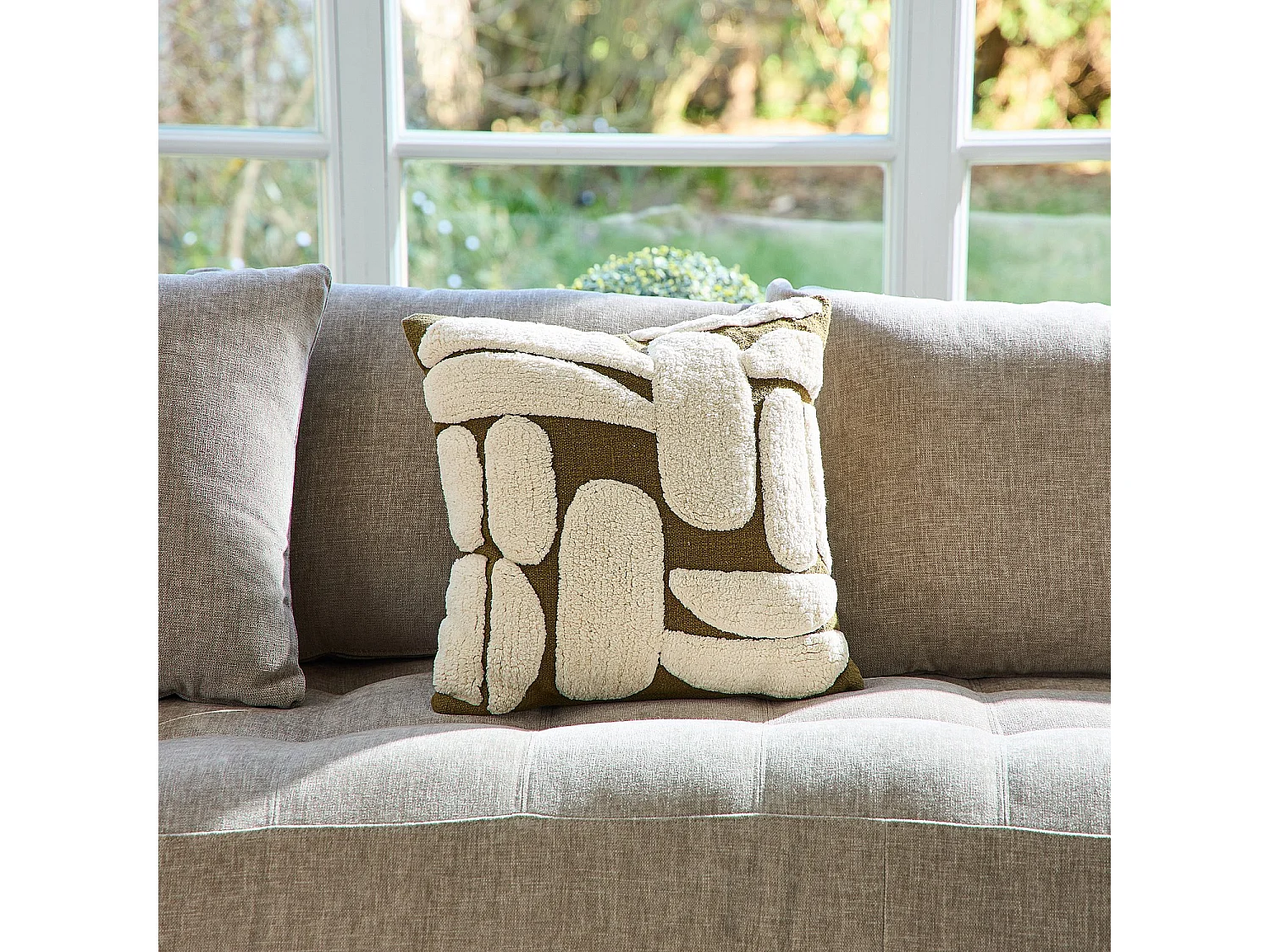 Habitat - Coussin tufté en coton - 45 x 45 cm - Bronze - Anouk