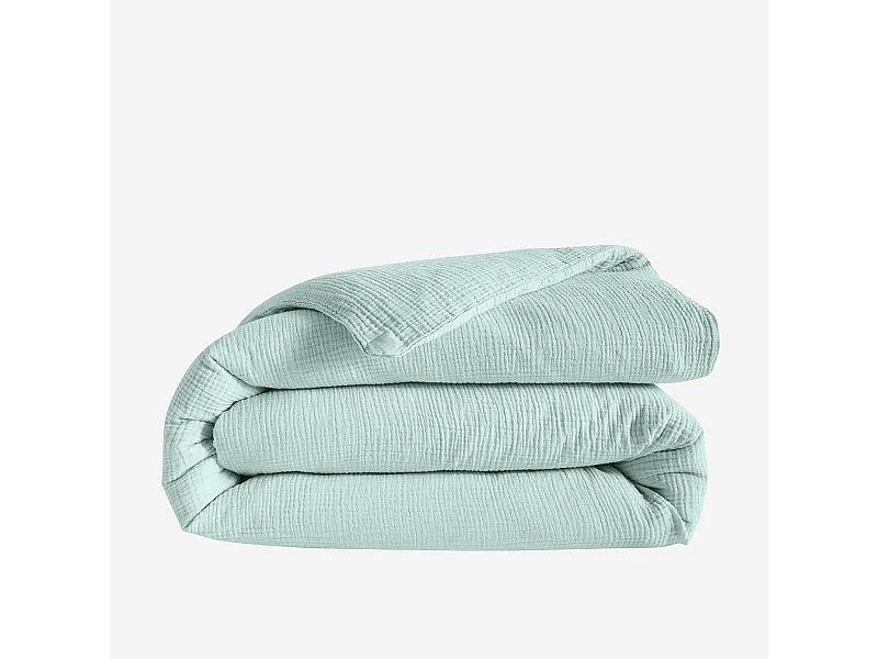 Habitat - Housse de couette en double gaze de coton - 240 x 220 cm - Céladon - Arielle
