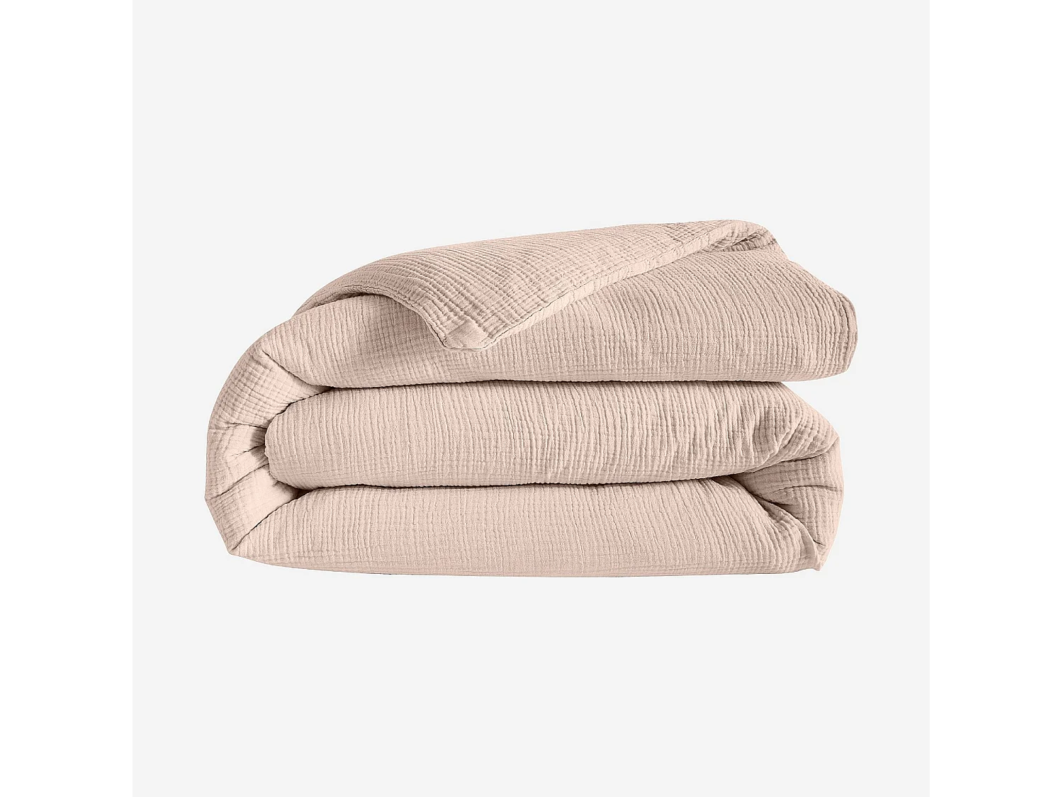 Housse de couette en double gaze de coton - 240 x 220 cm - Rose poudré