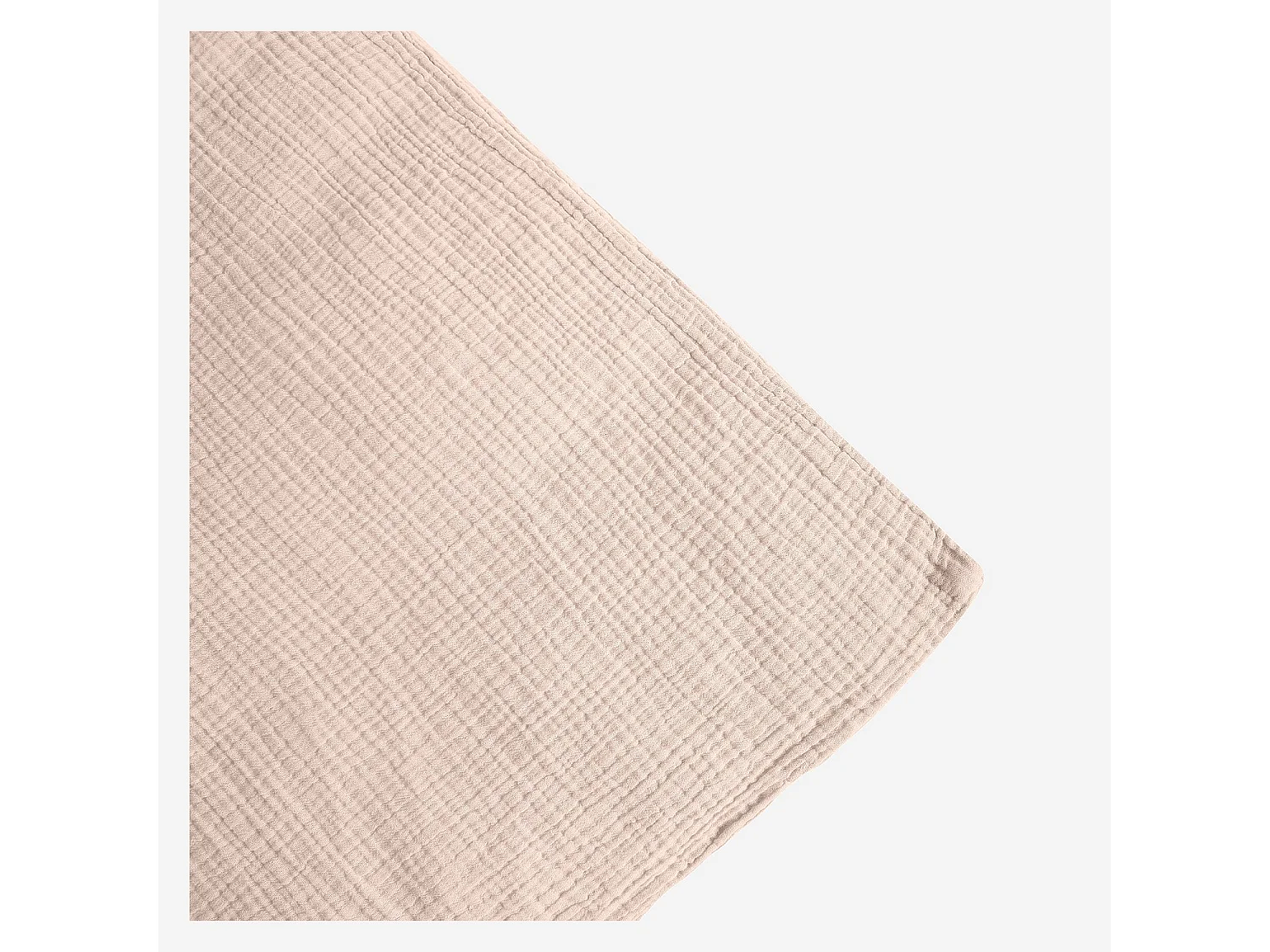 Housse de couette en double gaze de coton - 240 x 220 cm - Rose poudré