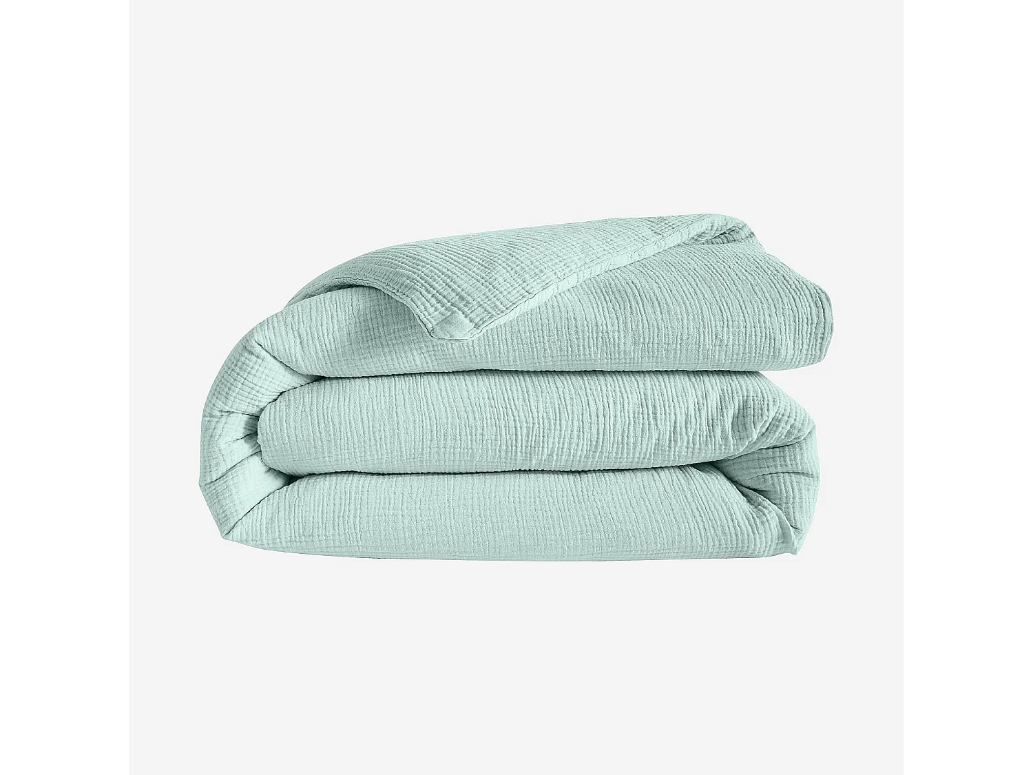 Housse de couette en double gaze de coton - 260 x 240 cm - Céladon