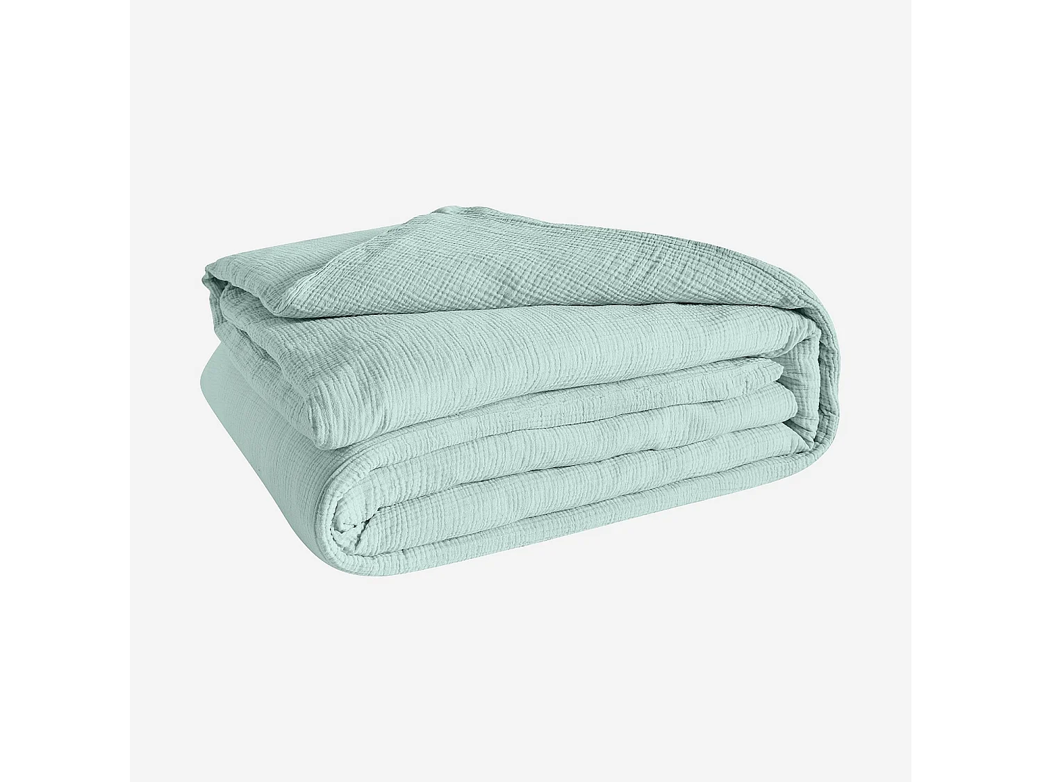 Housse de couette en double gaze de coton - 260 x 240 cm - Céladon