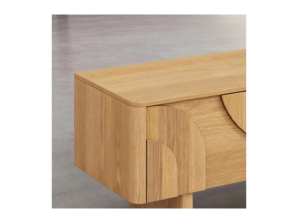 Habitat - Meuble TV 3 tiroirs en chêne - Naturel - Design by Hélèna Pille - Milord