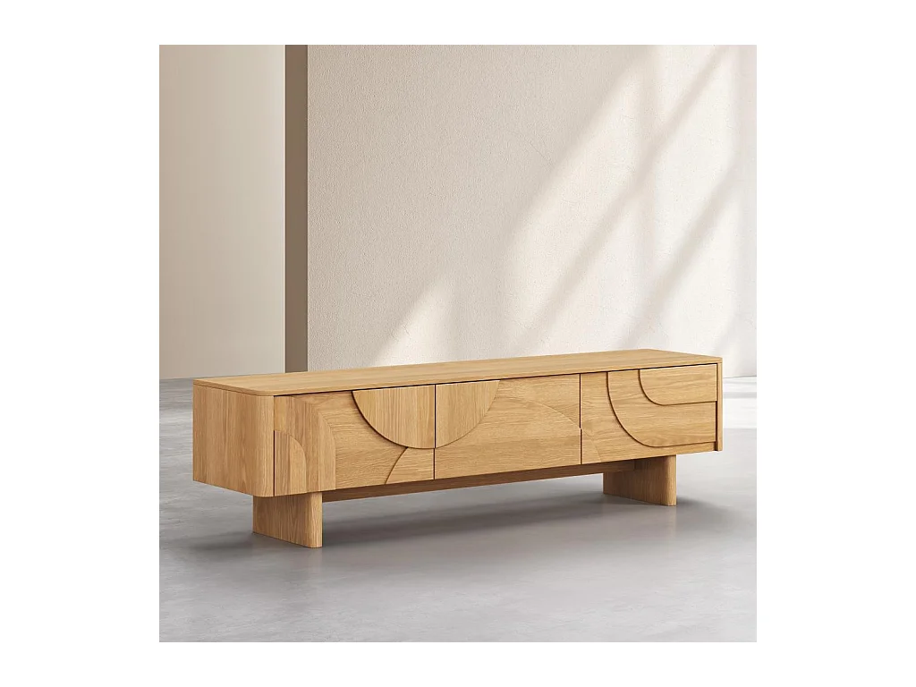 Habitat - Meuble TV 3 tiroirs en chêne - Naturel - Design by Hélèna Pille - Milord