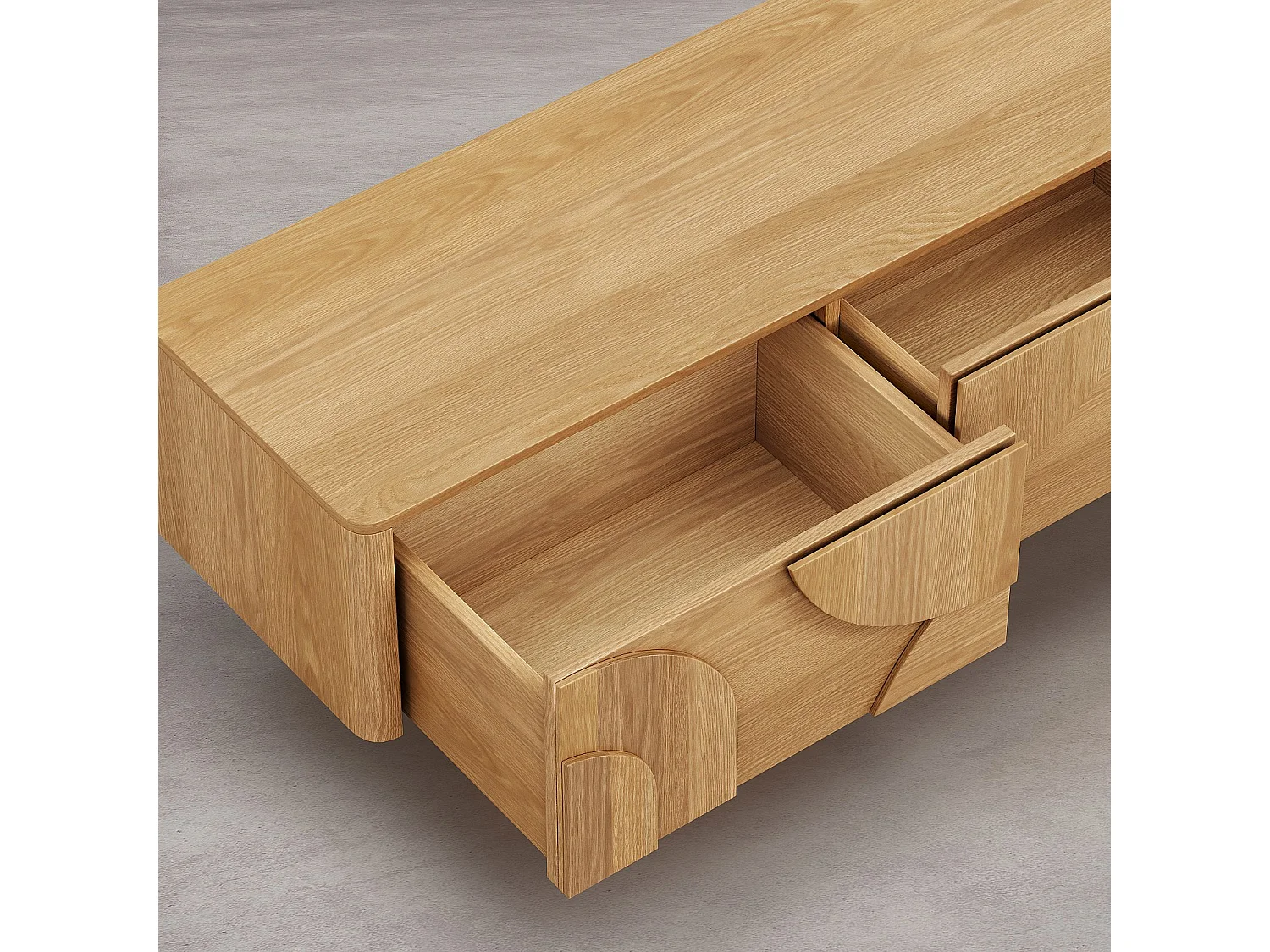 Habitat - Meuble TV 3 tiroirs en chêne 180 cm - Naturel - Design by Hélèna Pille - Milord