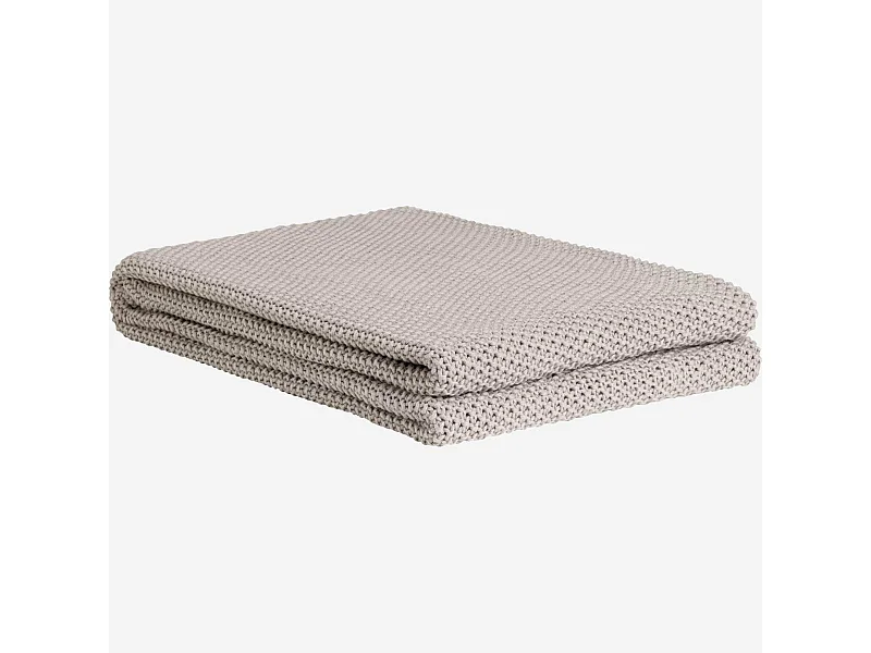 Habitat - Plaid tricoté en coton - 130 x 170 cm - Gris - Lou