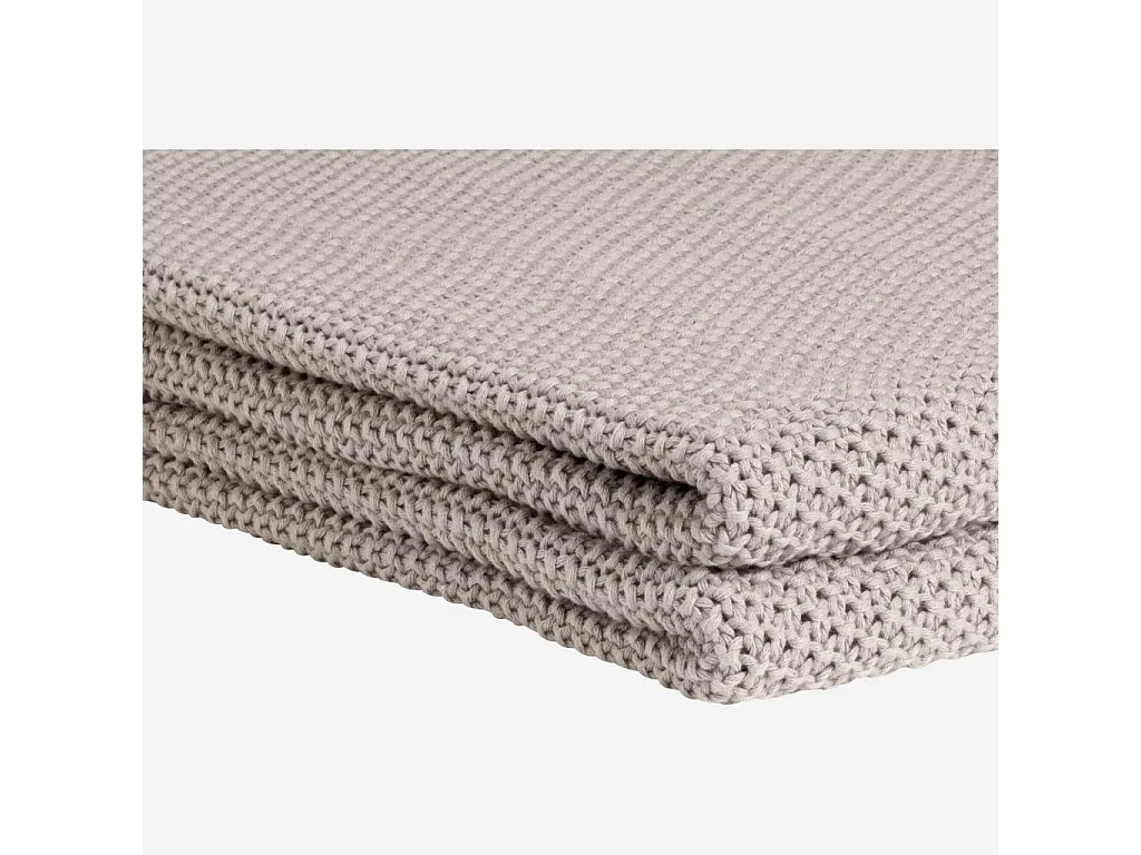 Habitat - Plaid tricoté en coton - 130 x 170 cm - Gris - Lou