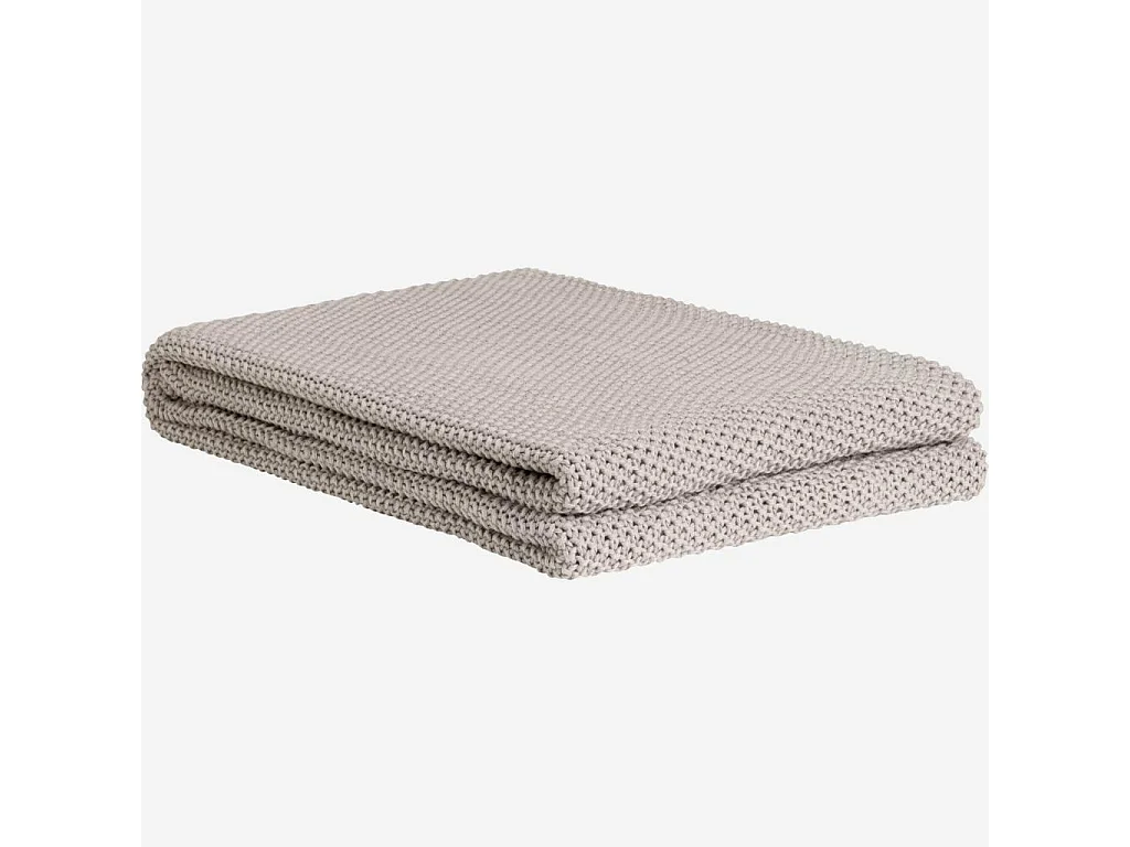 Habitat - Plaid tricoté en coton - 130 x 170 cm - Gris - Lou