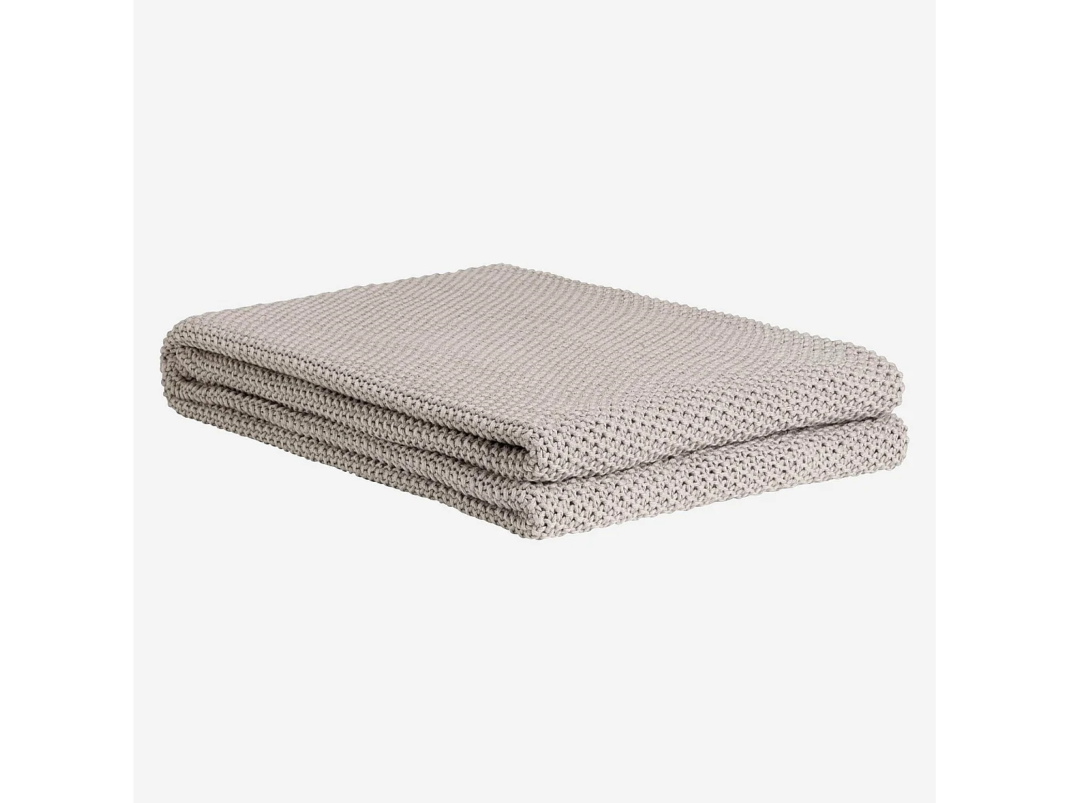 Habitat - Plaid tricoté en coton - 130 x 170 cm - Gris - Lou