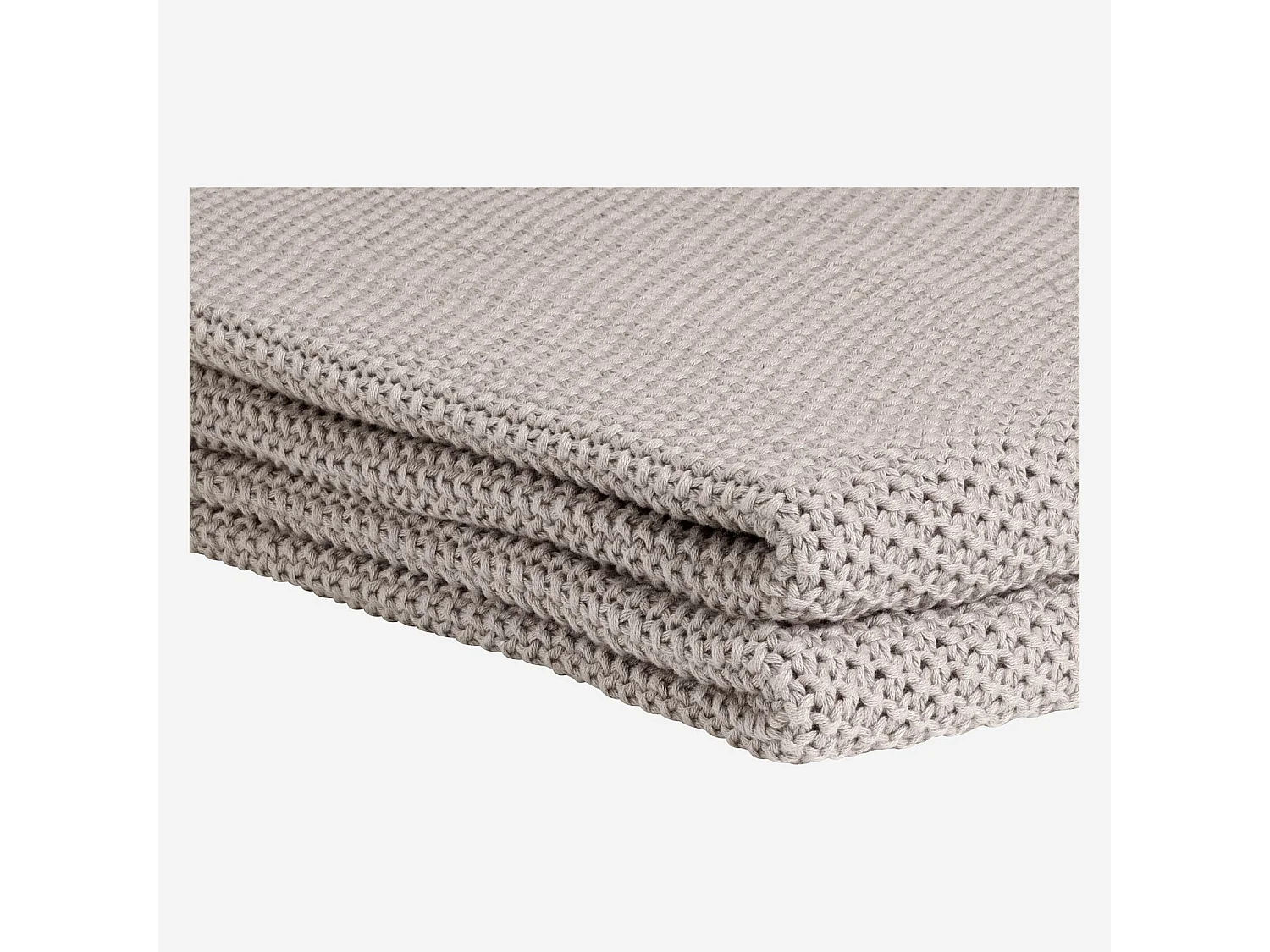 Habitat - Plaid tricoté en coton - 130 x 170 cm - Gris - Lou
