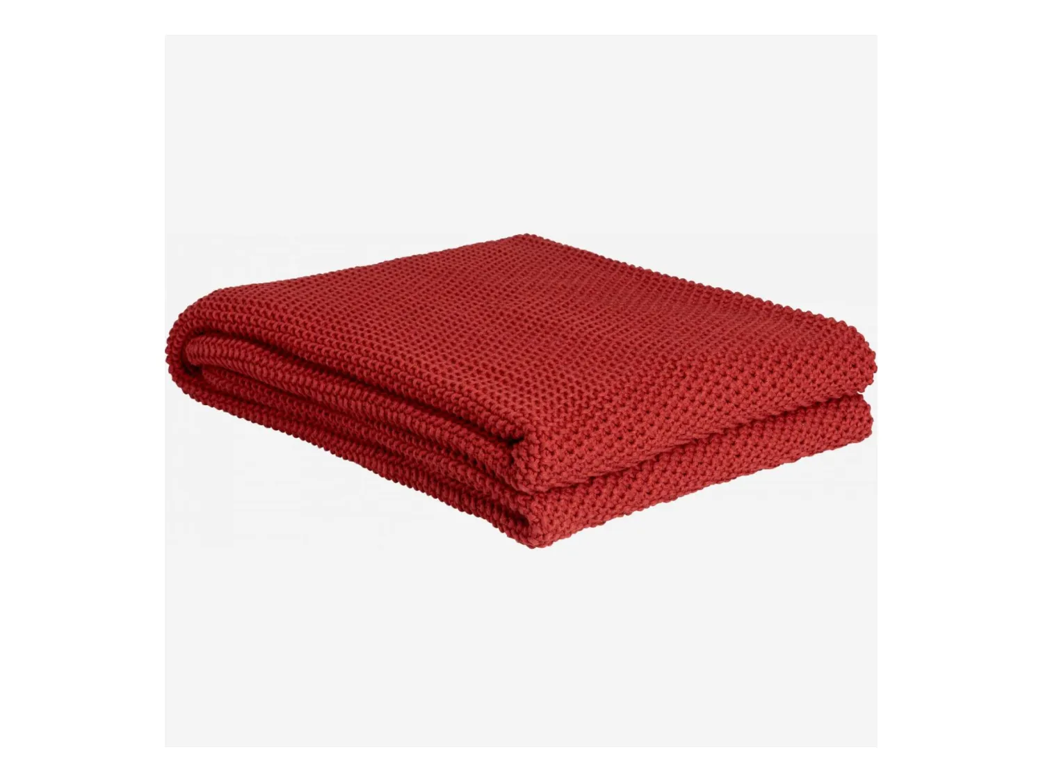 Habitat - Plaid tricoté en coton - 130 x 170 cm - Rouille - Lou