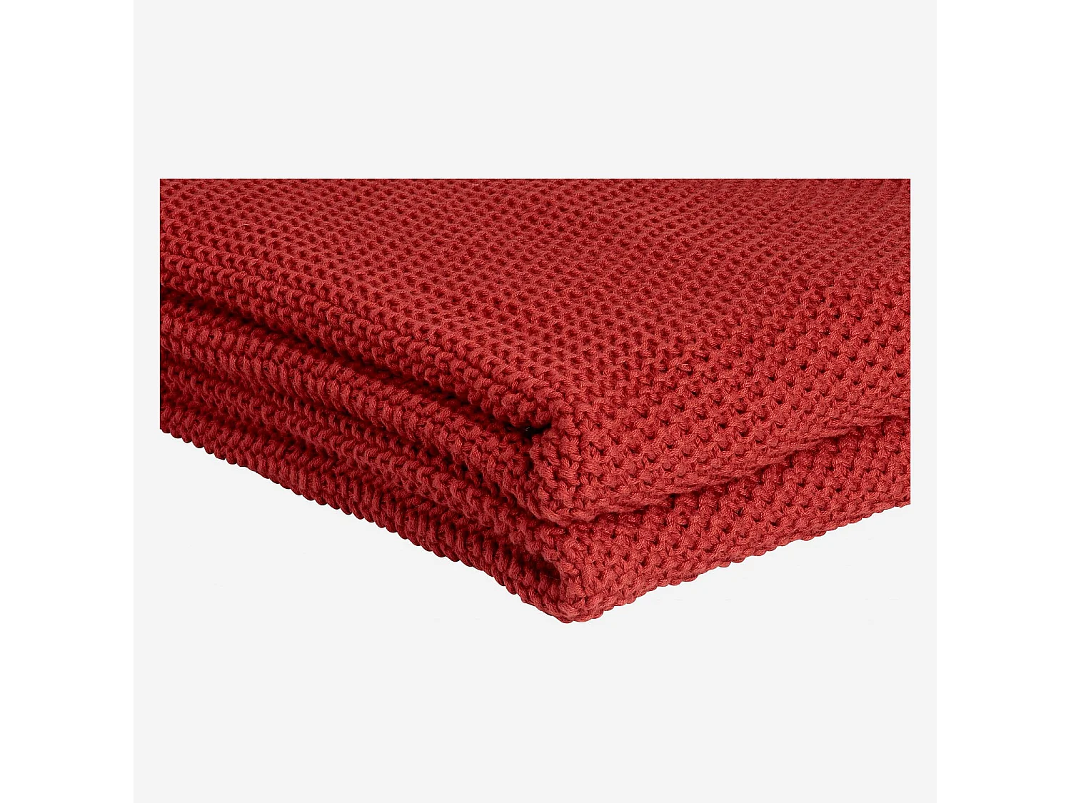 Habitat - Plaid tricoté en coton - 130 x 170 cm - Rouille - Lou