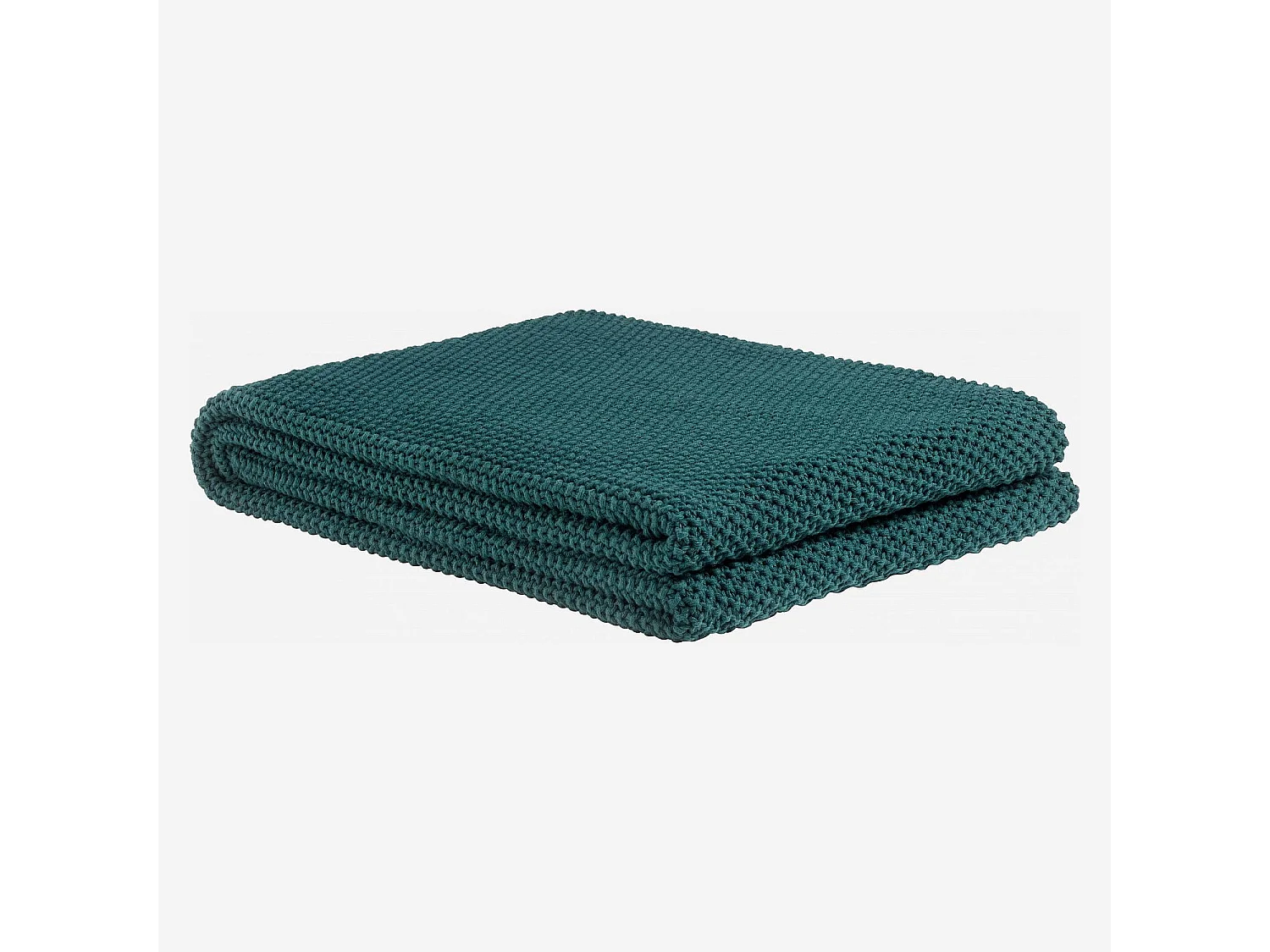 Habitat - Plaid tricoté en coton - 130 x 170 cm - Vert - Lou
