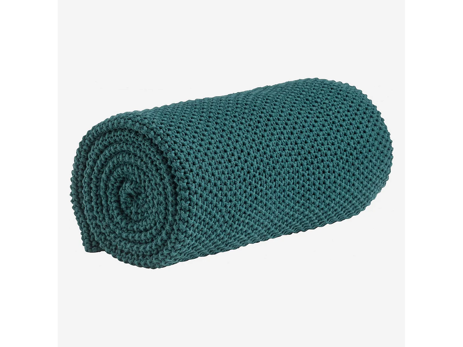 Habitat - Plaid tricoté en coton - 130 x 170 cm - Vert - Lou