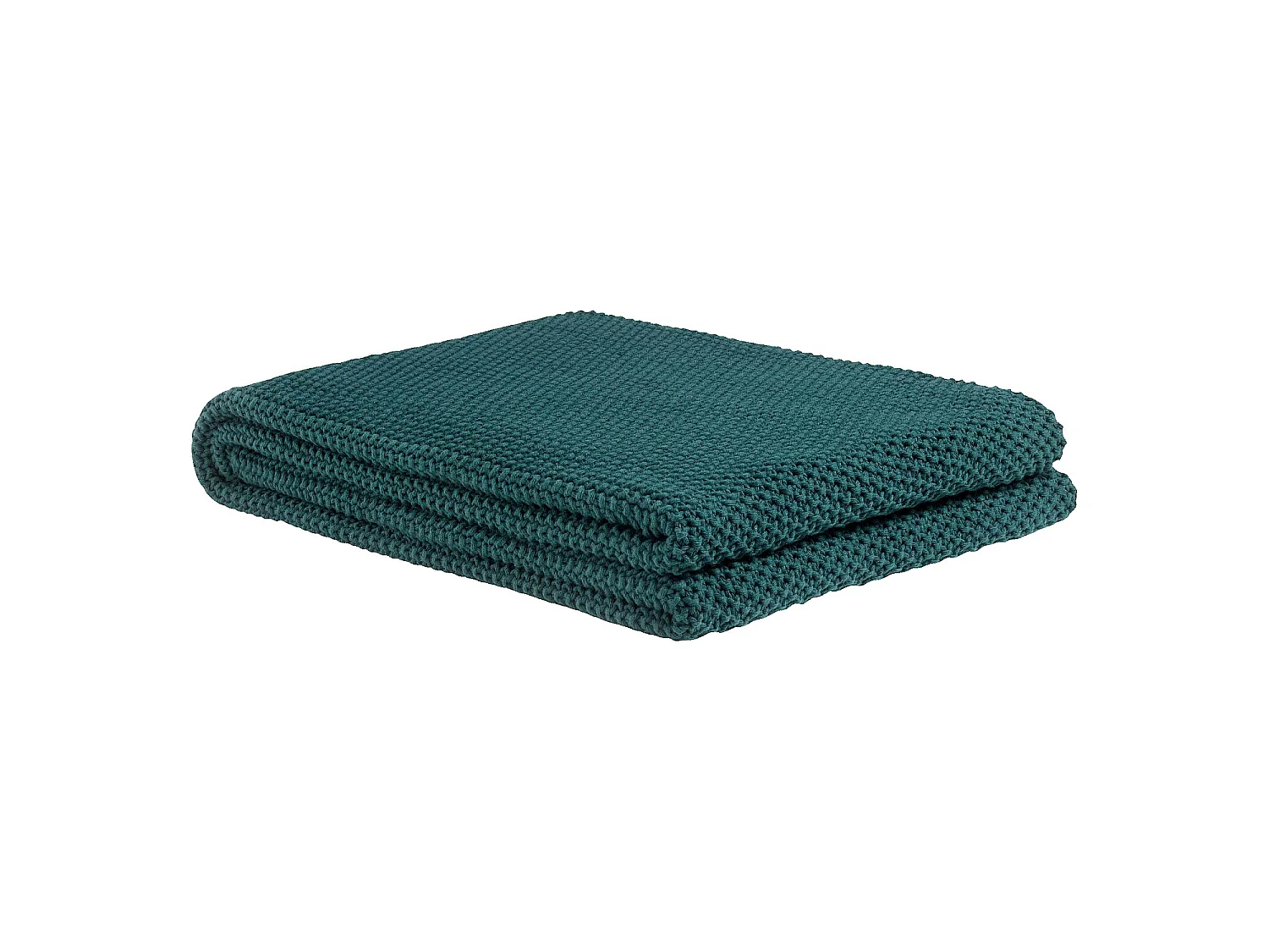 Habitat - Plaid tricoté en coton - 130 x 170 cm - Vert - Lou