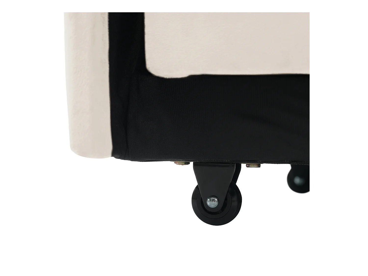 URBAN MEUBLE Fauteuil relax manuel convertible 3-en-1 beige velours support téléphone