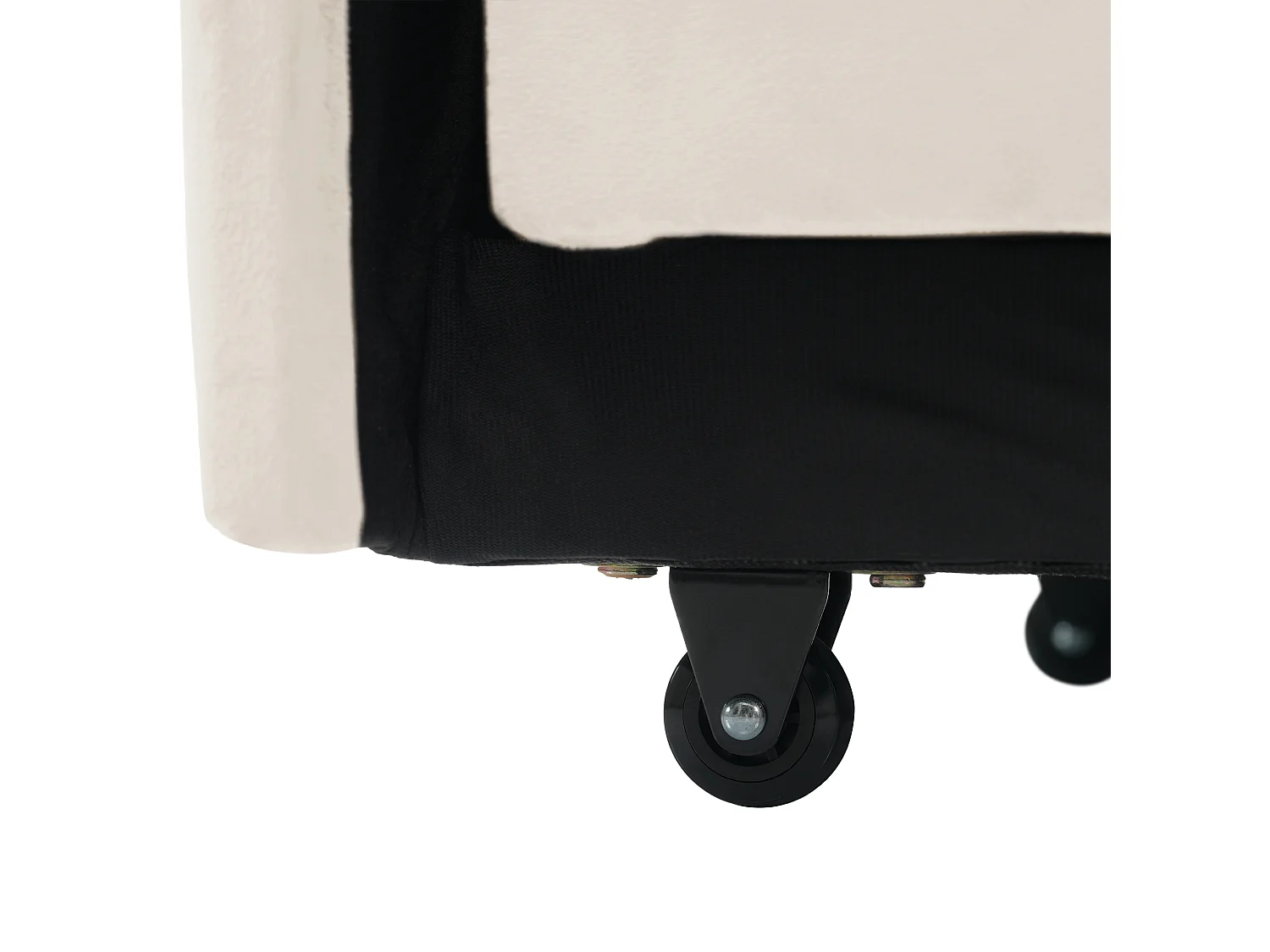 URBAN MEUBLE Fauteuil relax manuel convertible 3-en-1 beige velours support téléphone