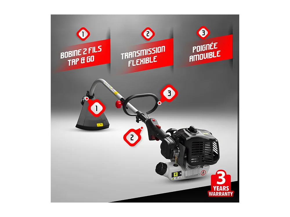 Thermischer Rasentrimmer 25cc Elem Garden Technic - Schnittbreite 380mm, Tap & Go, Primerpumpe, 3 Jahre Garantie