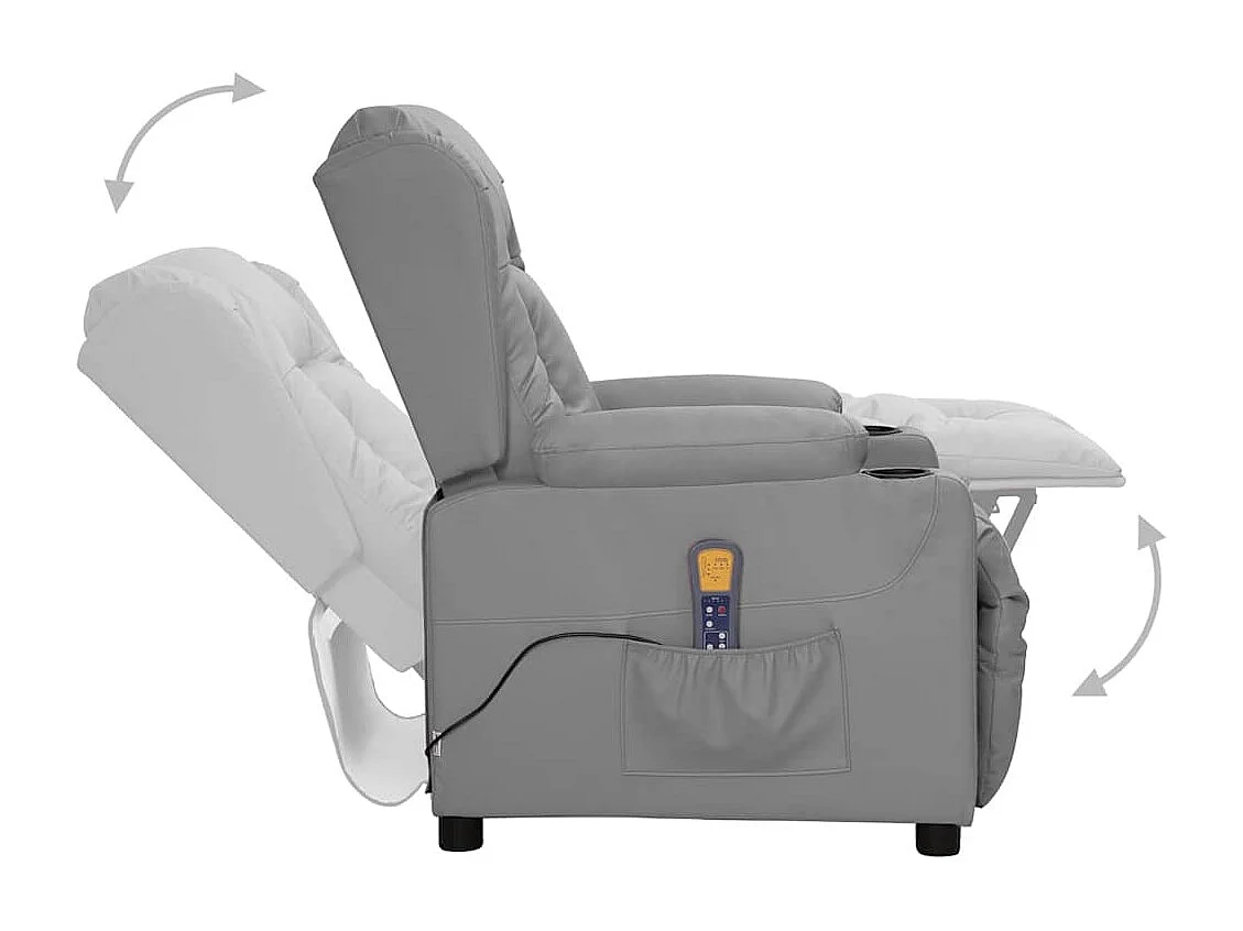 Sta-op-massagestoel kunstleer grijs