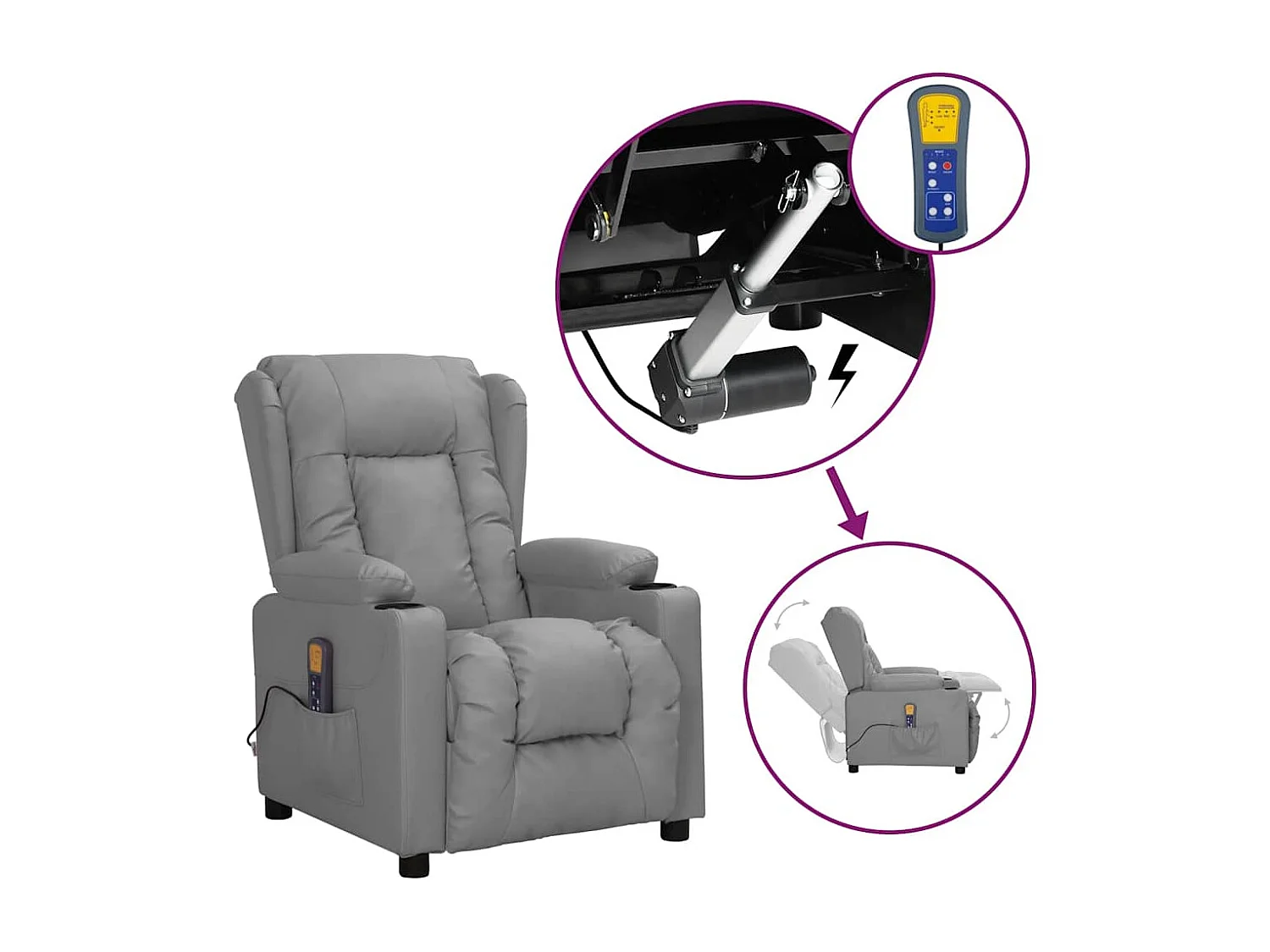 Fauteuil de massage Gris Similicuir