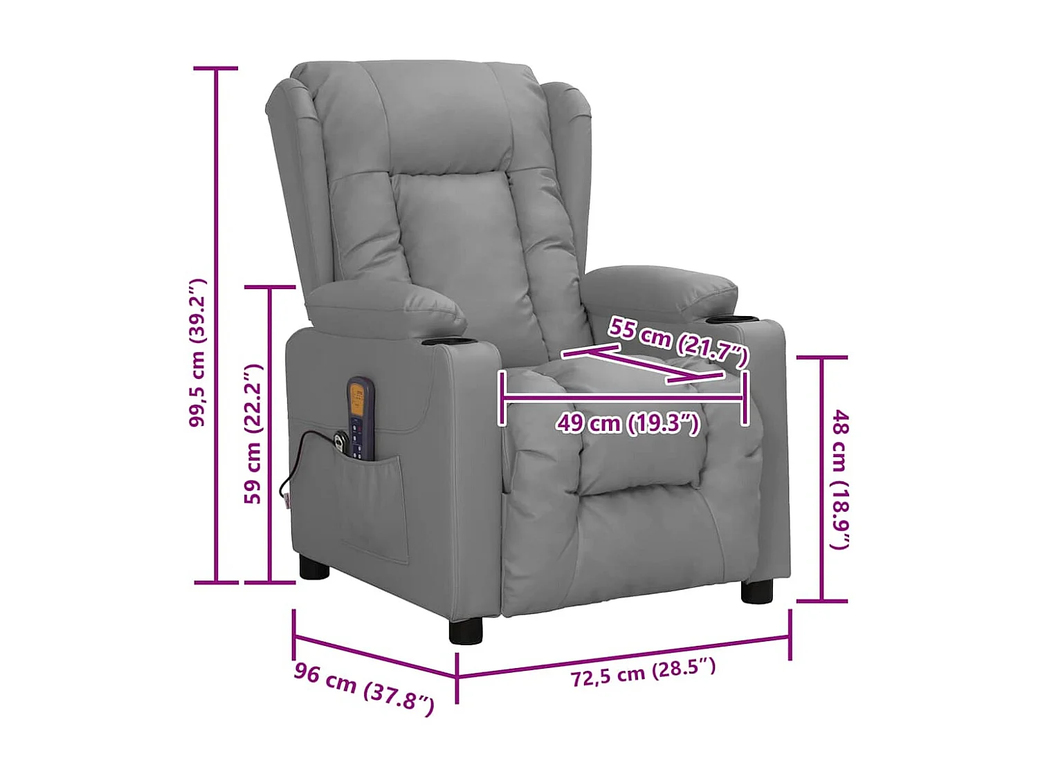 Fauteuil de massage Gris Similicuir