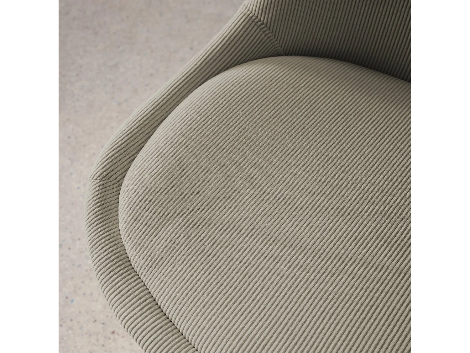 Silla escandinava de madera de haya y pana fina, set de 4 gris claro