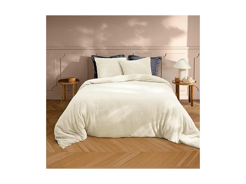 Parure de lit 240x220 bouclette naturel Douceur d'Intérieur Helena