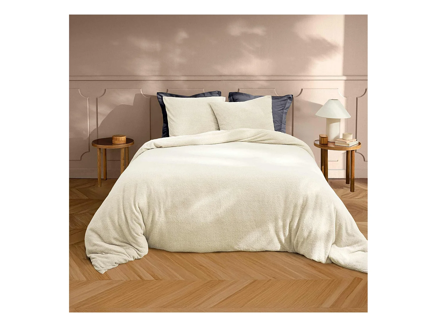 Parure de lit 240x220 bouclette naturel Douceur d'Intérieur Helena