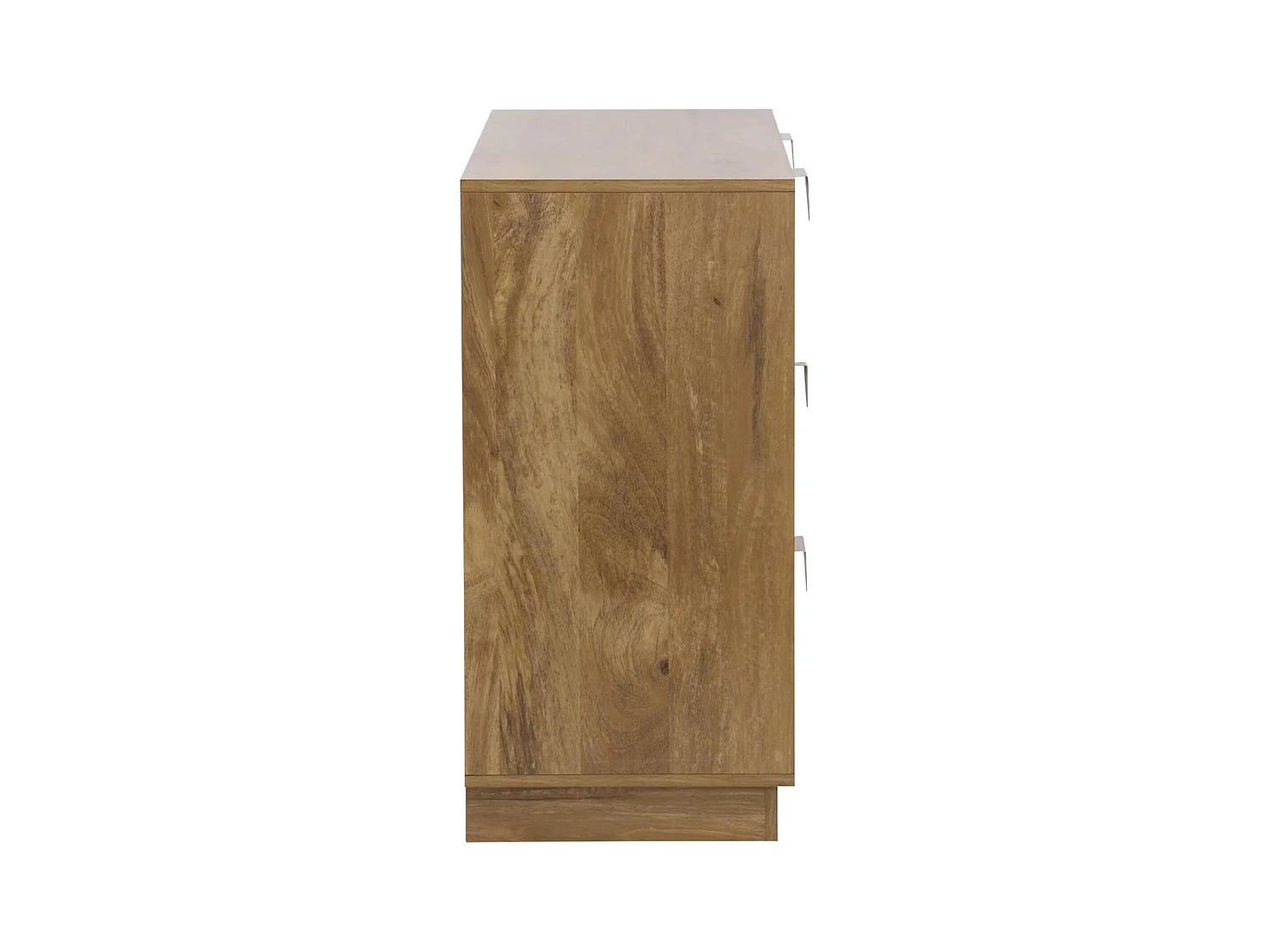 Commode décor bois de manguier rainuré 6 tiroirs - 120 x 39 x 79 cm - Celian