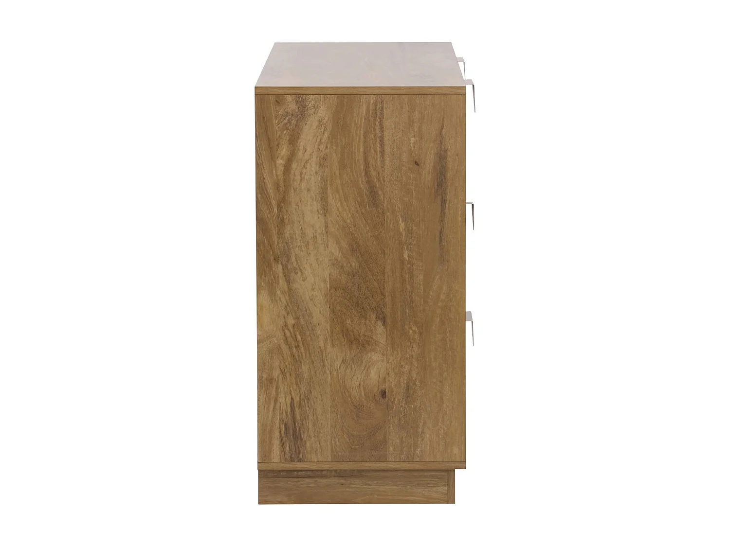 Commode décor bois de manguier rainuré 6 tiroirs - 120 x 39 x 79 cm - Celian
