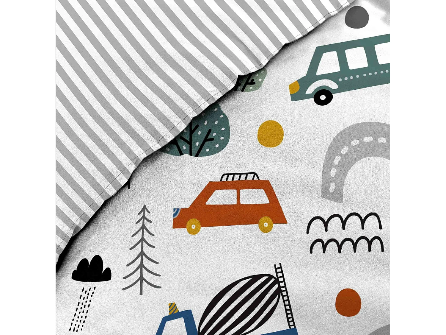 Parure de lit enfant réversible 140x200 coton Douceur d'Intérieur Bolide