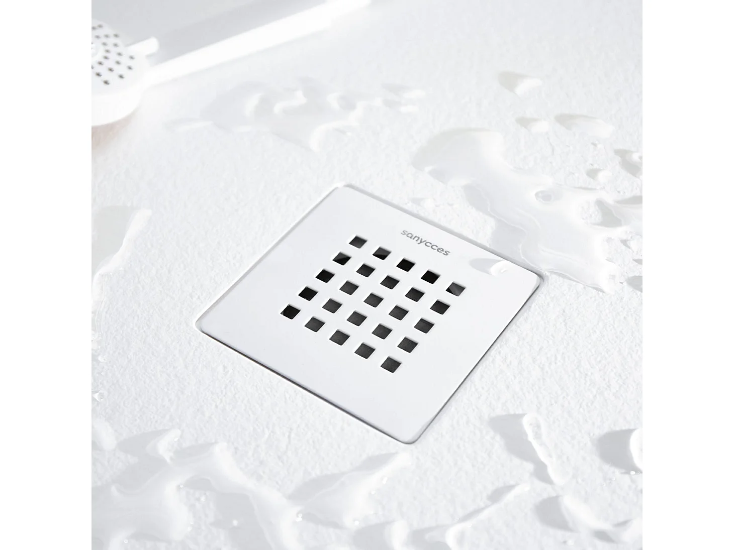 Plato de ducha extraplano STRATO con superficie de pizarra, rectangular, blanco  70 x 140 cm