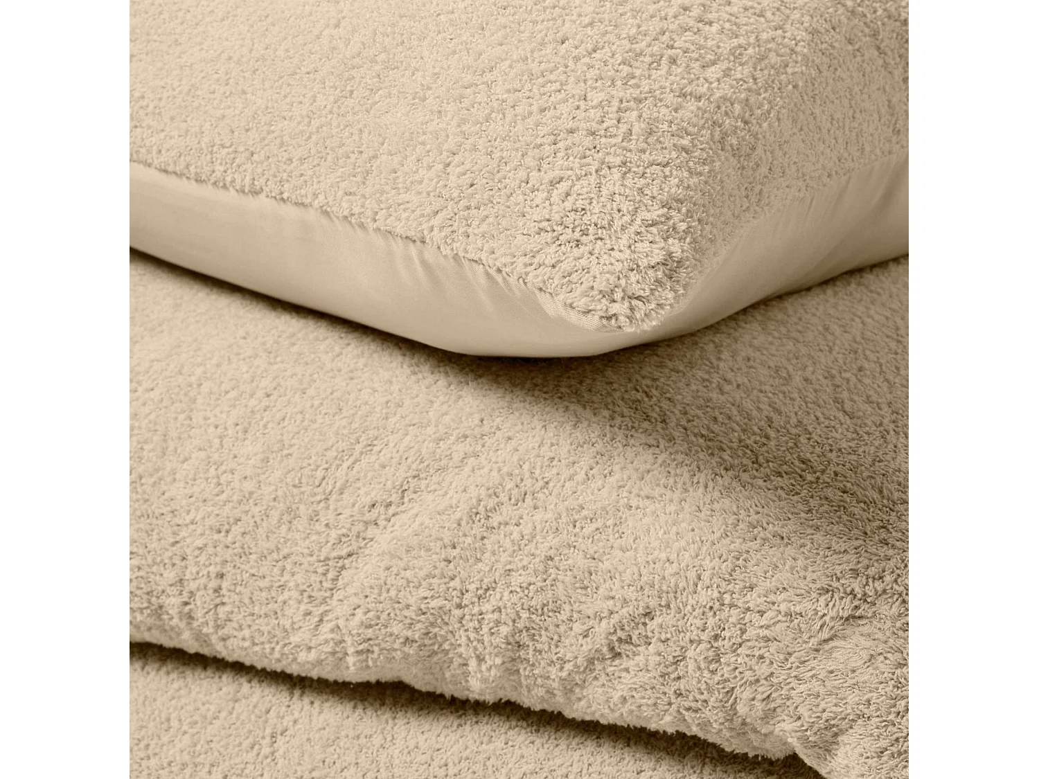 Parure de lit 240x220 bouclette sable Douceur d'Intérieur Helena