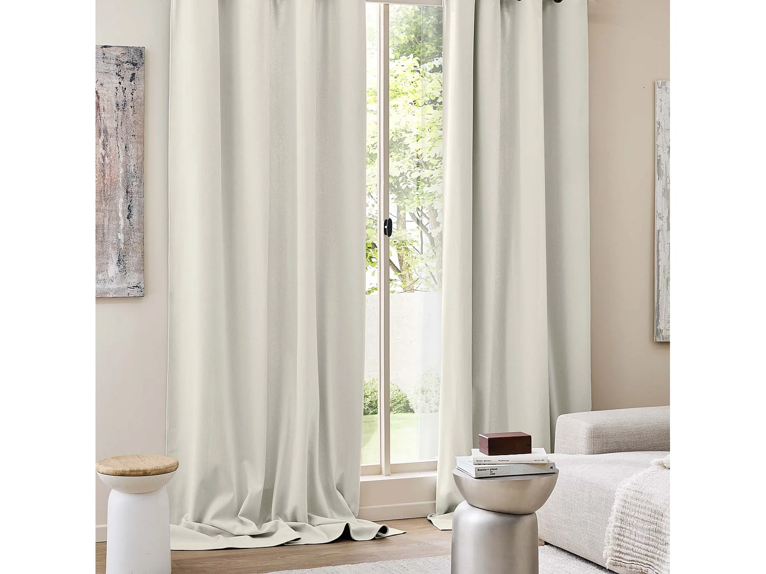 Rideau thermique velours 140x260 naturel Madison