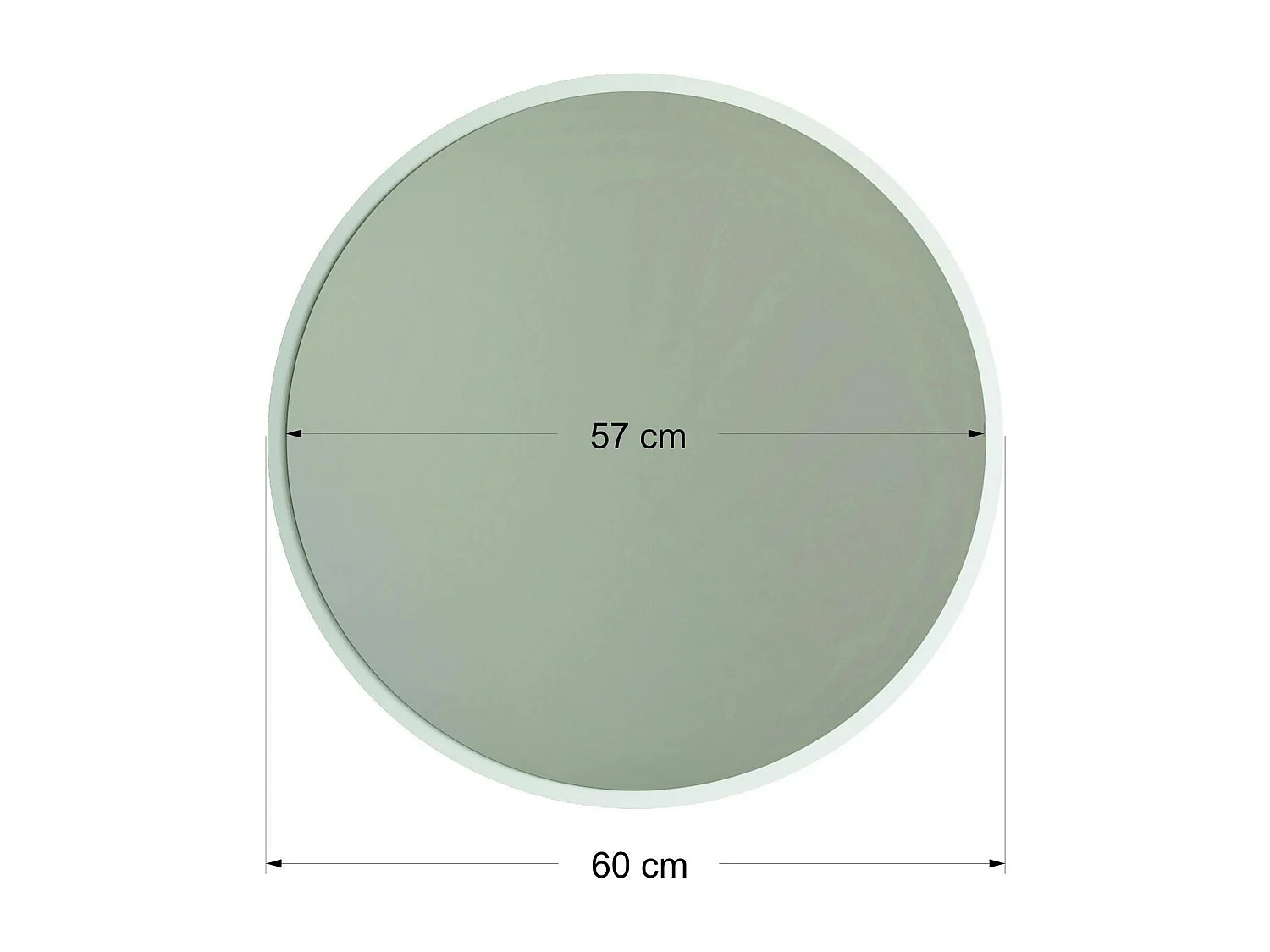 Miroir rond blanc Ø60 cm - entrée, salon CODY