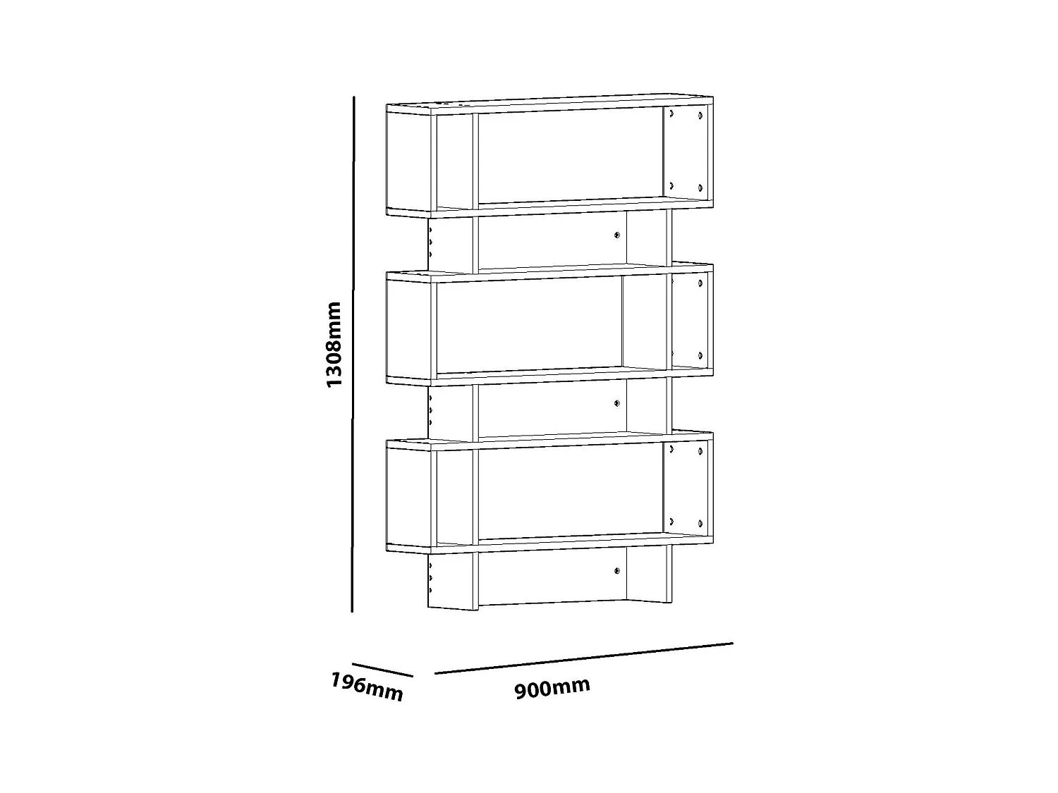 Bibliothèque design blanche niches rectangulaires MARFA
