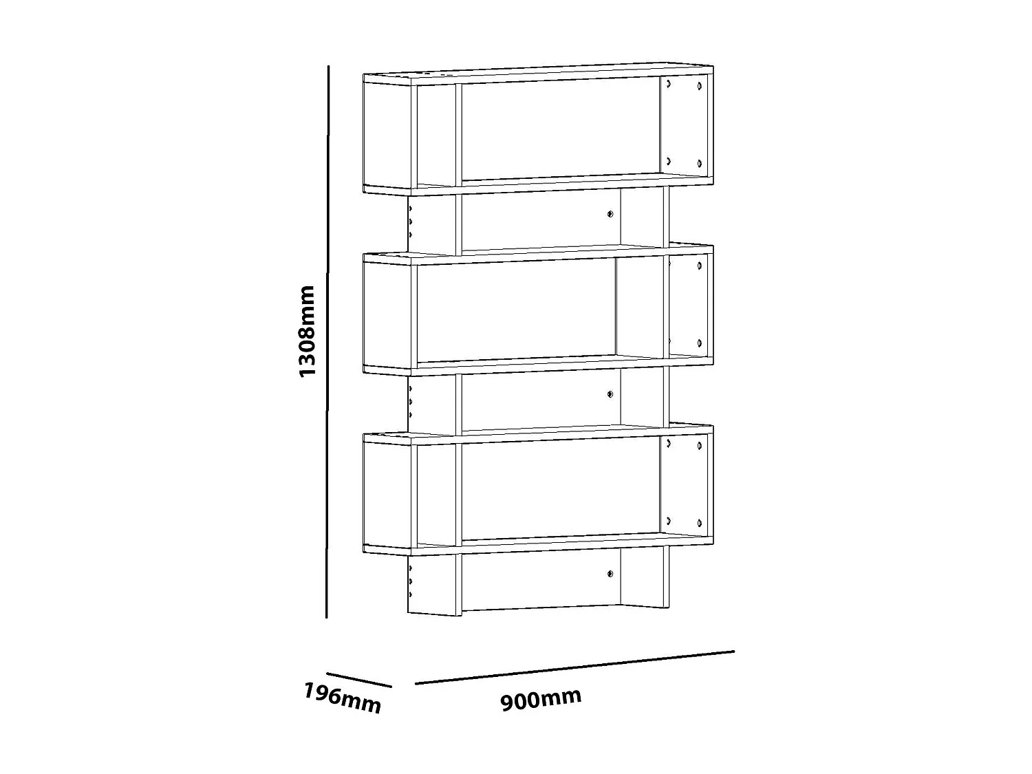 Bibliothèque design blanche niches rectangulaires MARFA
