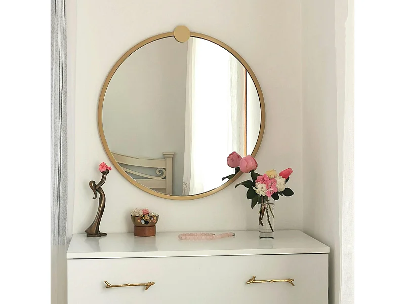 Miroir de salle de bains doré Ø60 cm - style moderne CODY
