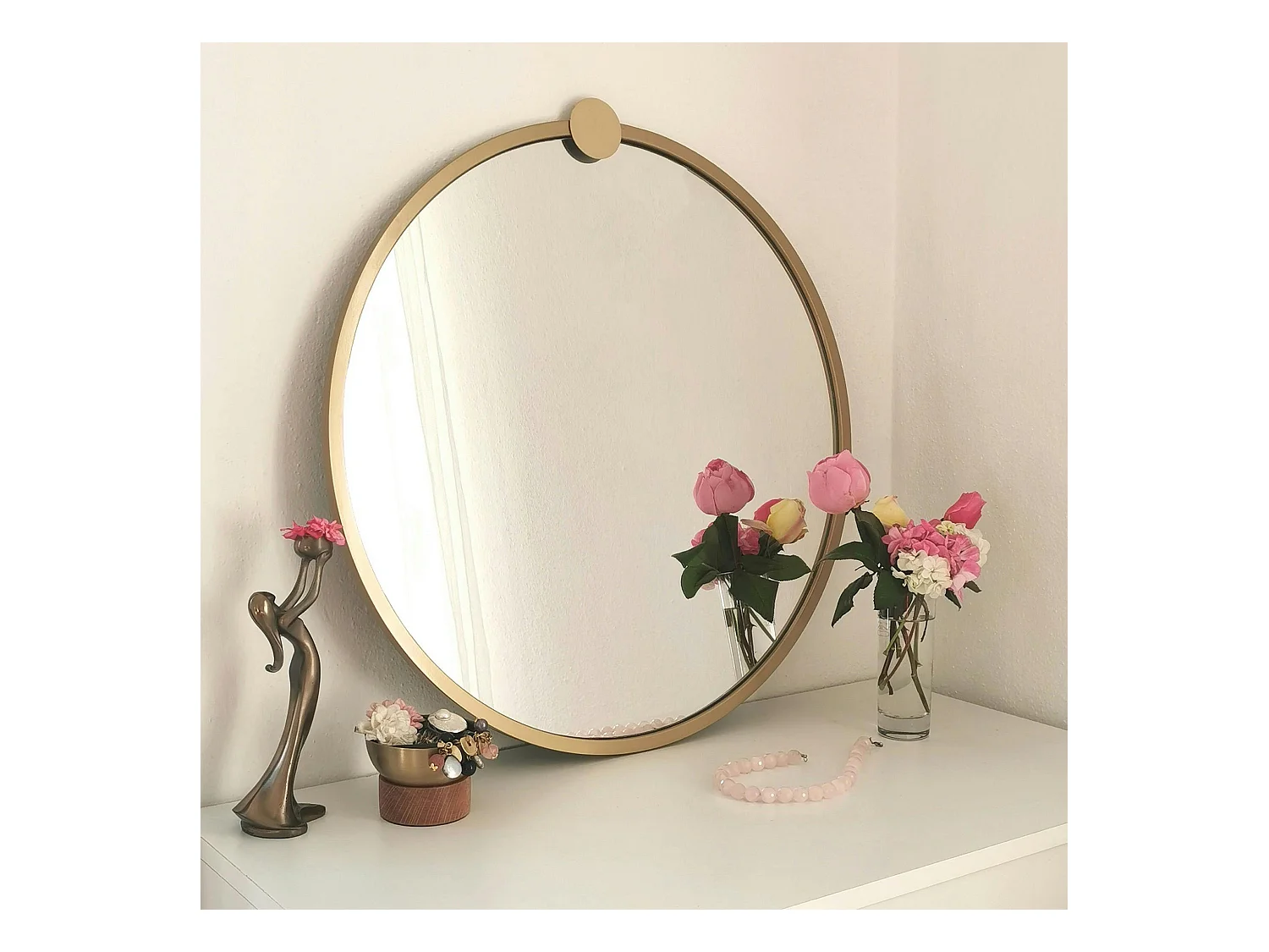 Miroir de salle de bains doré Ø60 cm - style moderne CODY