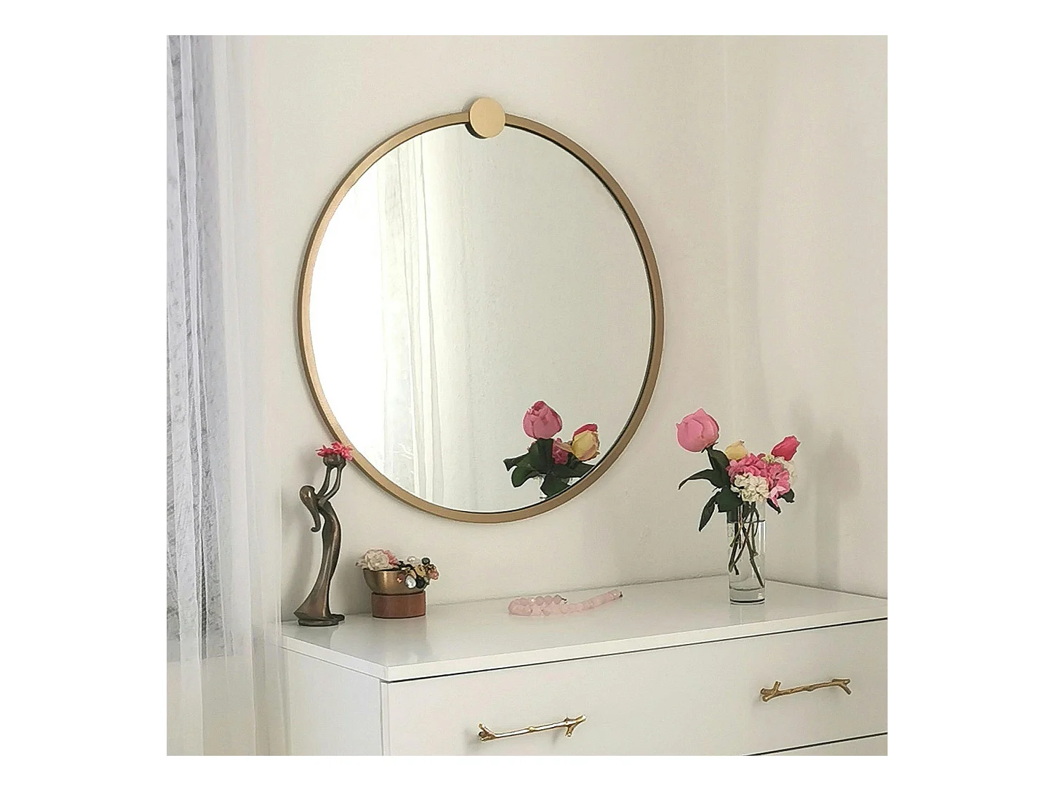 Miroir de salle de bains doré Ø60 cm - style moderne CODY