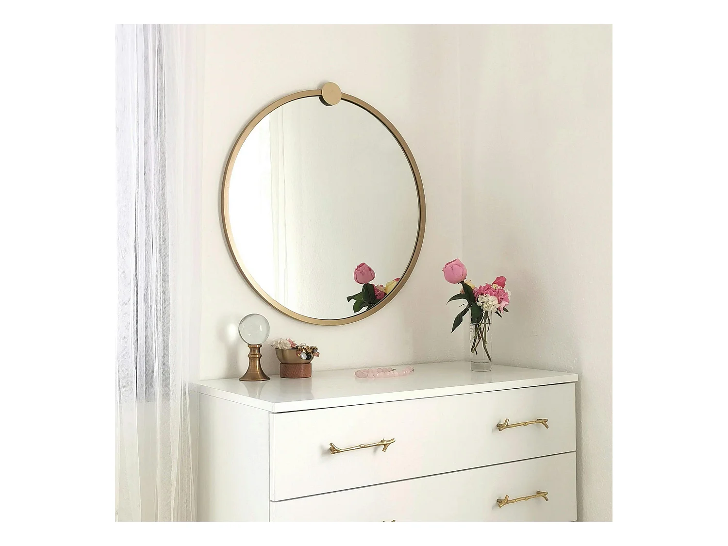 Miroir de salle de bains doré Ø60 cm - style moderne CODY